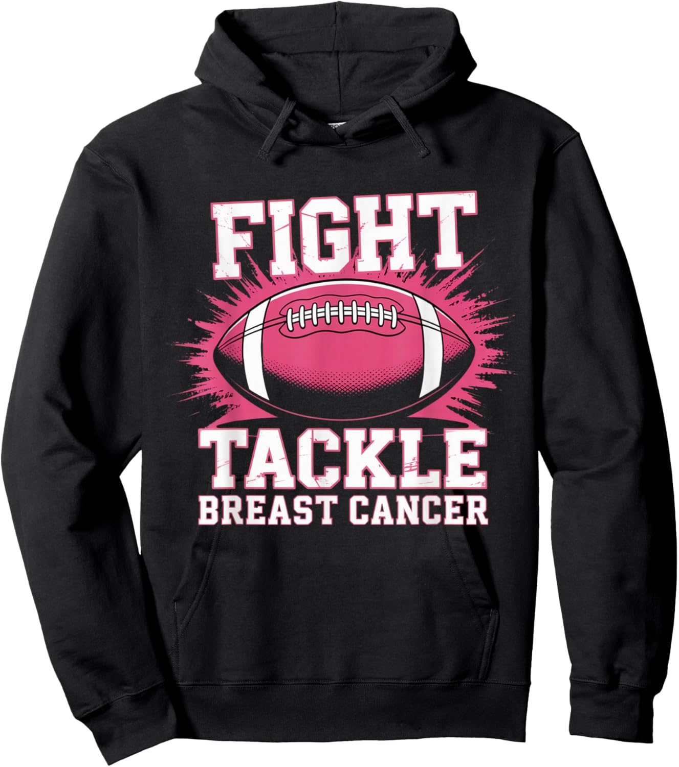 Pink Out Tackle Breast Cancer Awareness Football Kids Boys Hoodie - Hoodie | Black