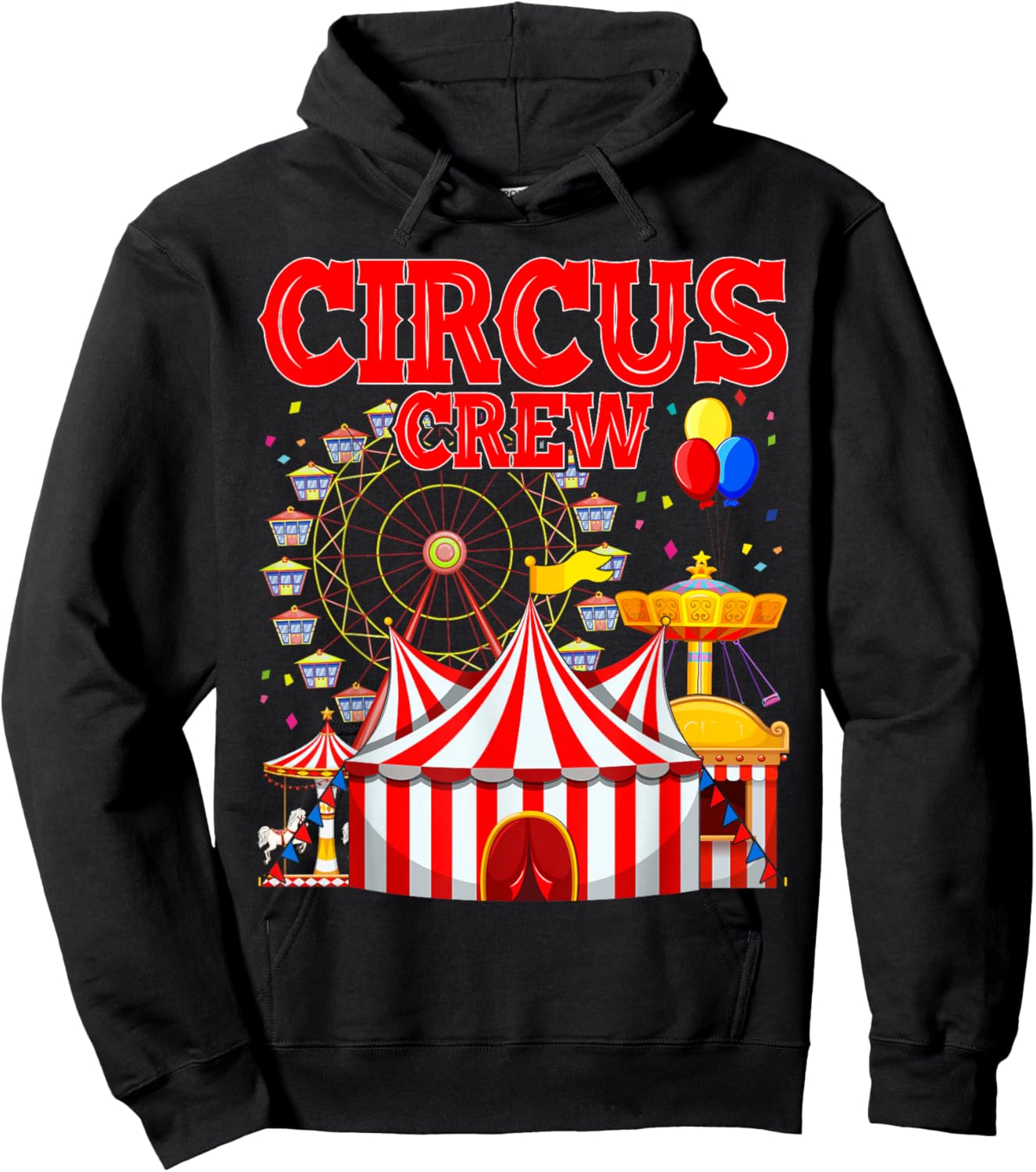 Circus Crew Funny Carnival Staff Costume Theme Party Hoodie - Hoodie | Black