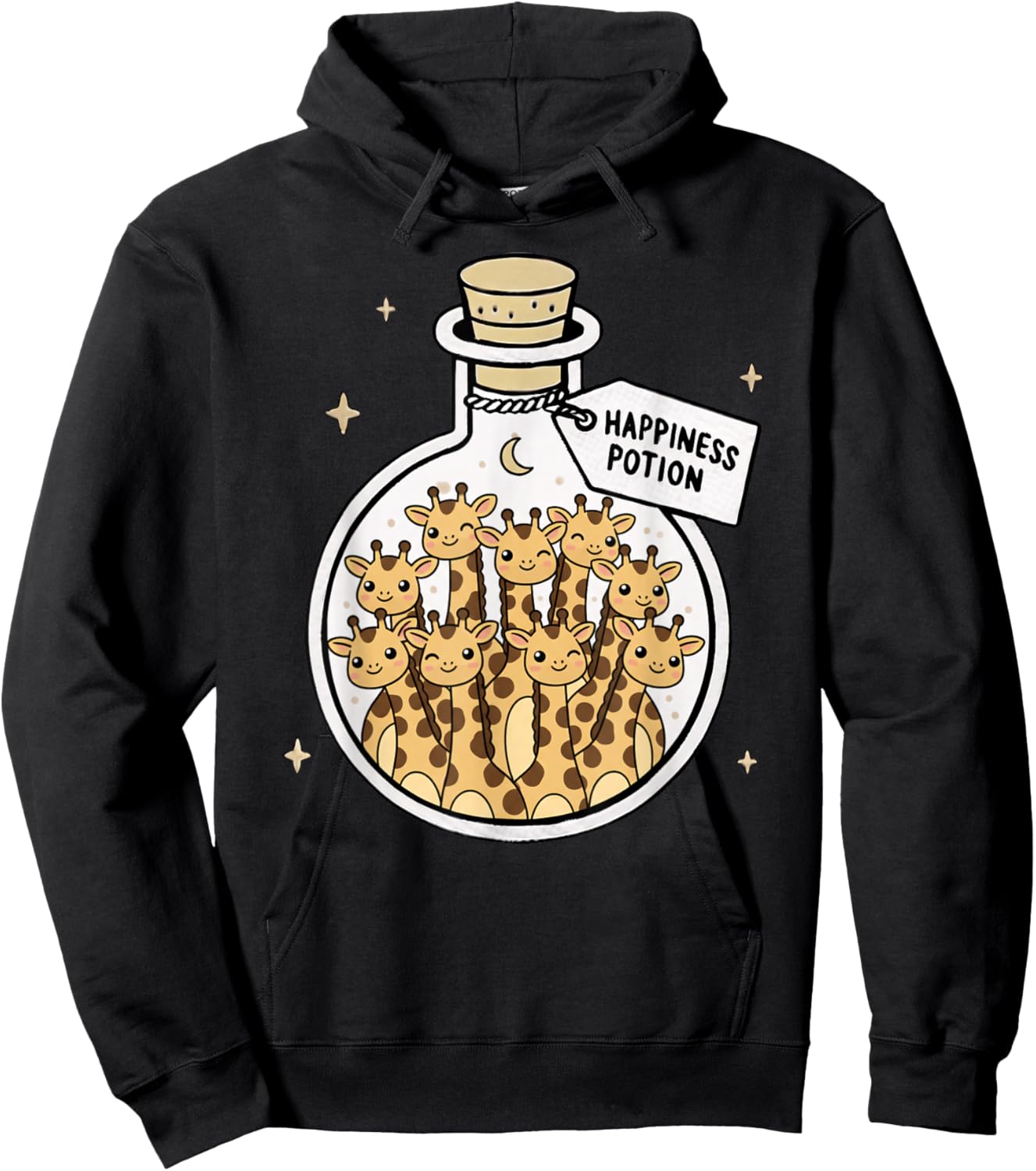 Funny Giraffe Happiness Potion Zoo Boys Girls Kids Hoodie - Hoodie | Black