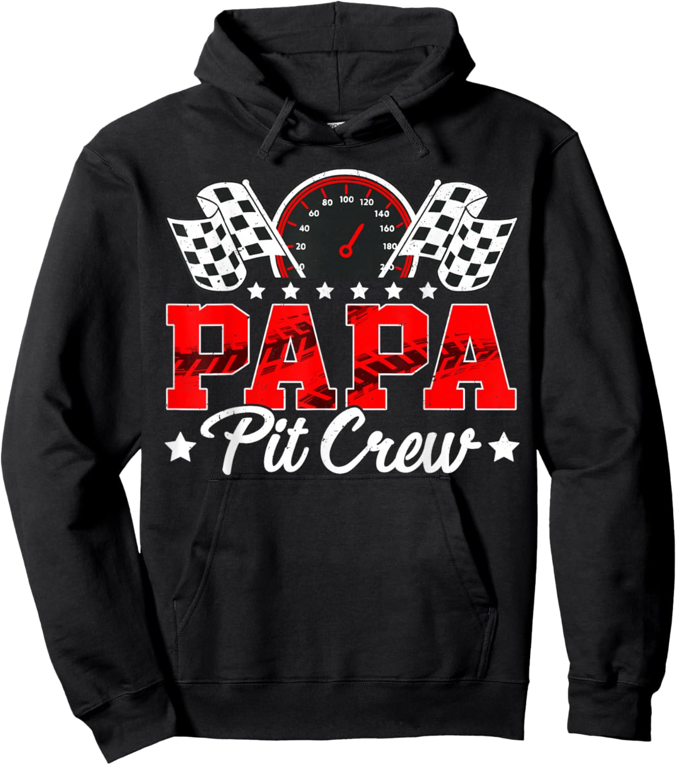 Race Car Birthday Party Matching Family Papa Pit Crew Hoodie - Hoodie | Black