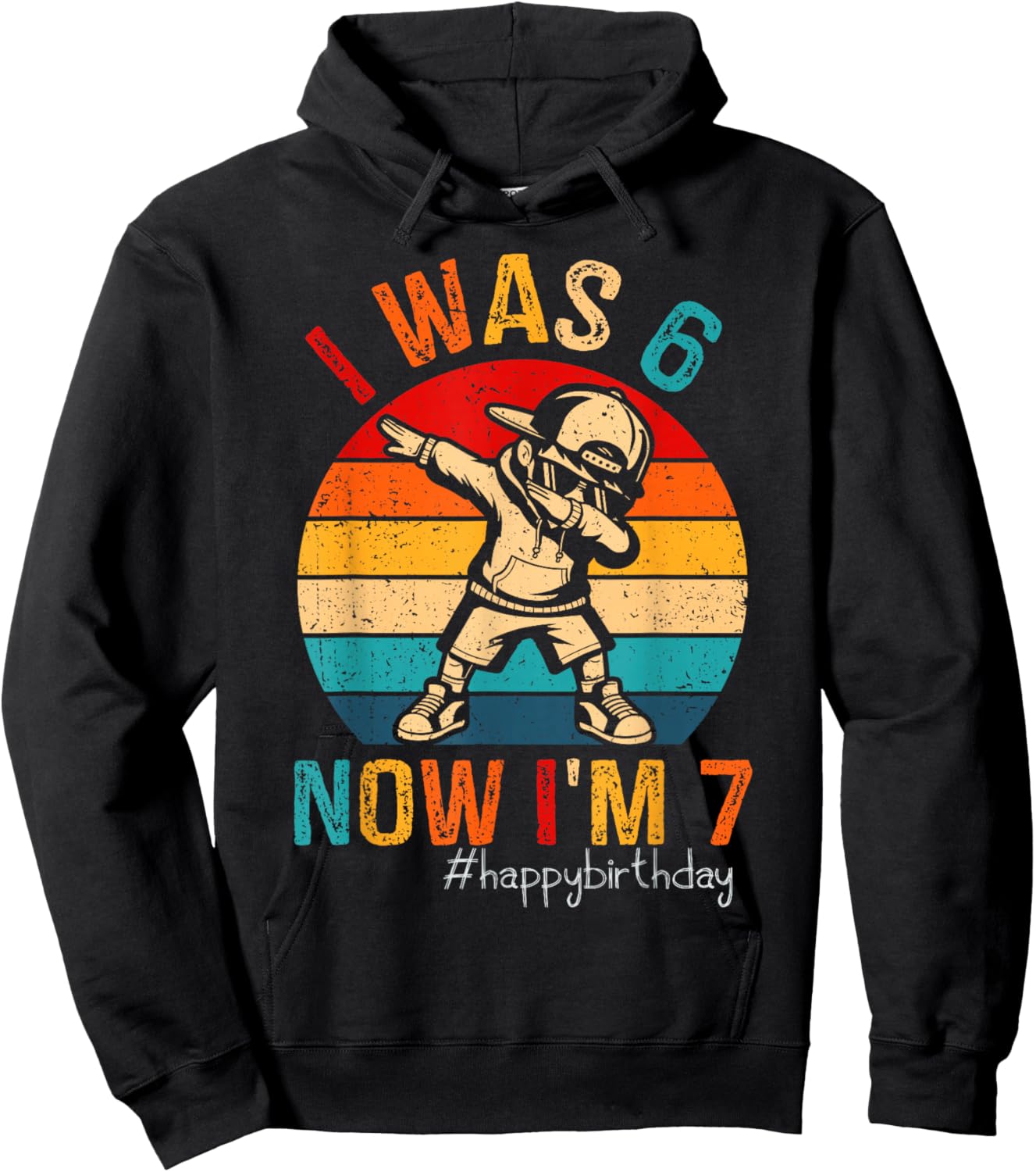 I was 6 Now I'm 7 Year Old 7th Birthday 67 Dabbing Boys Kids Hoodie - Hoodie | Black