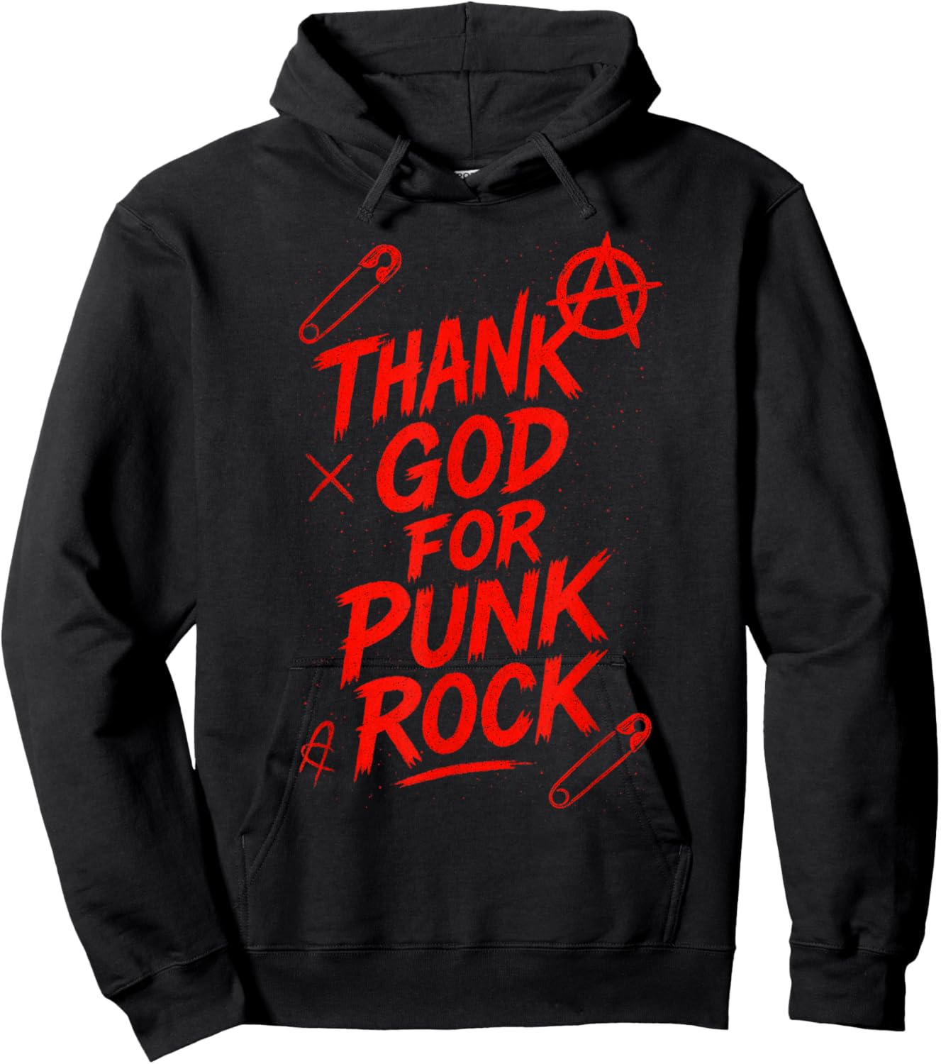 Thank GOD for Punk Rock - Music Lover Quote Hoodie - Hoodie | Black