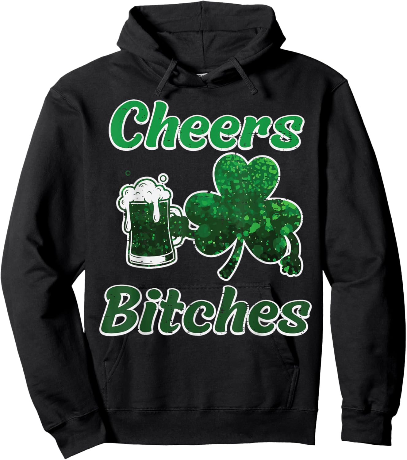 St Patricks Day Cheers Shamrock Funny Saint Pattys Women Men Hoodie - Hoodie | Black