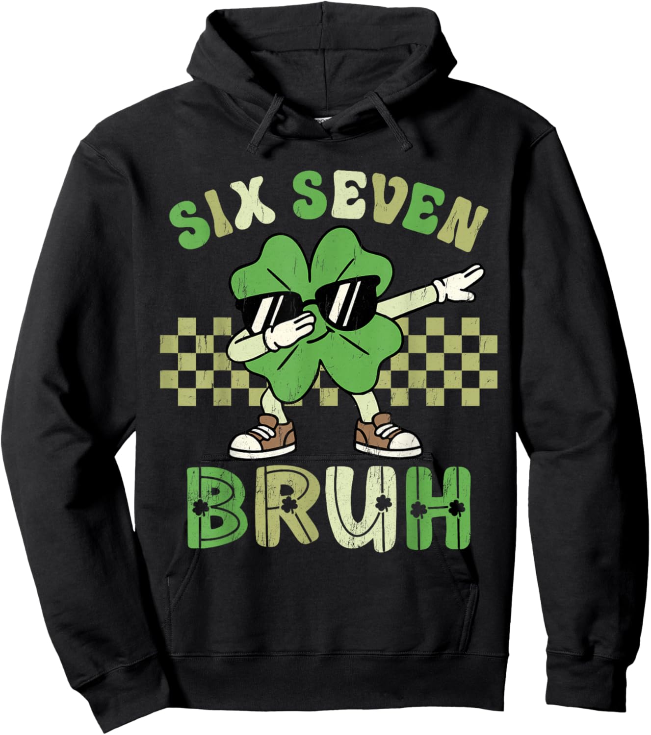 Six Seven 67 Meme Cool St Patricks Day Teens Boys Girls Kids Hoodie - Hoodie | Black