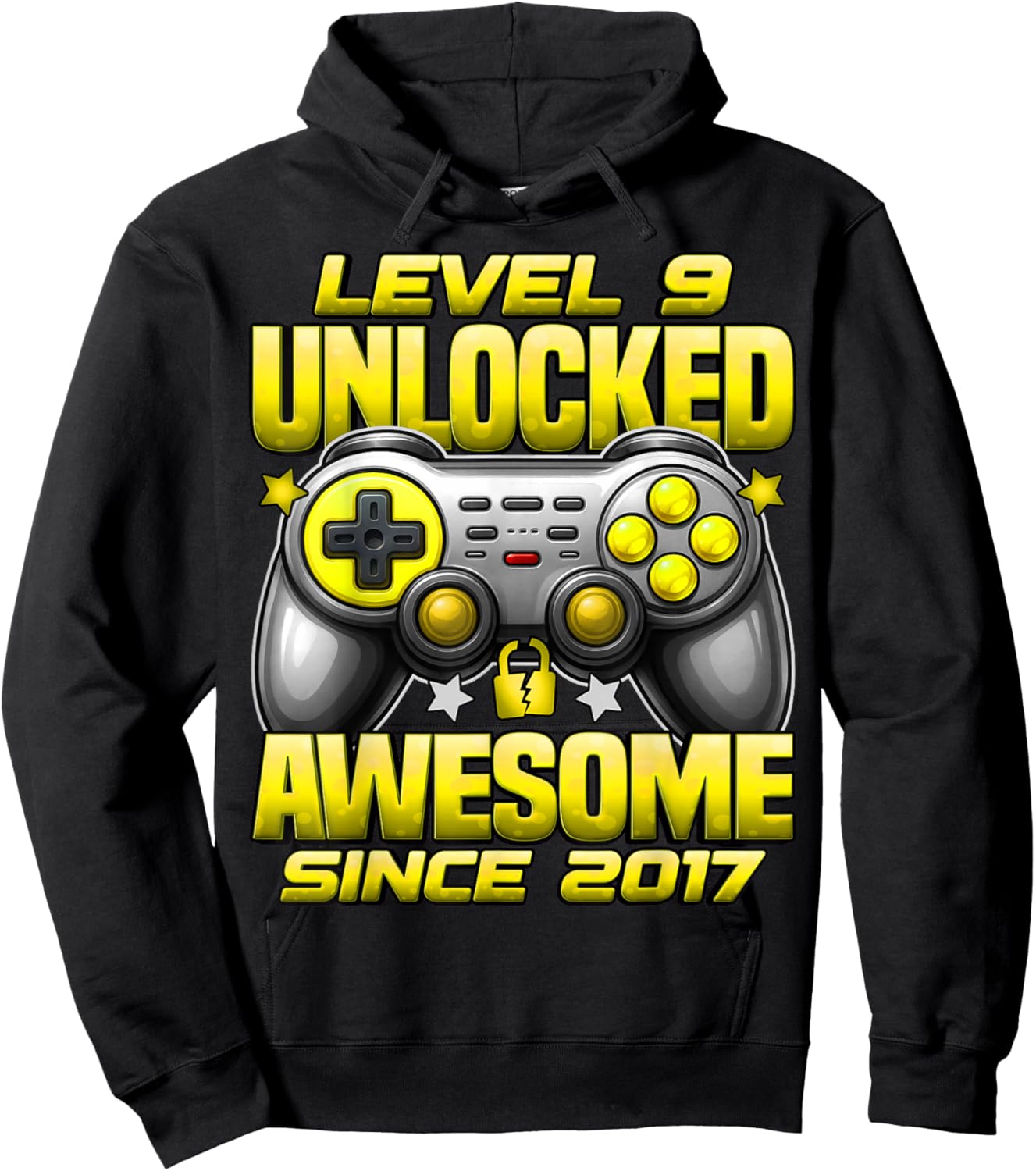 Level 9 Unlocked 9 Year Old Gifts for Boys 9th Birthday Boy Hoodie - Hoodie | Black