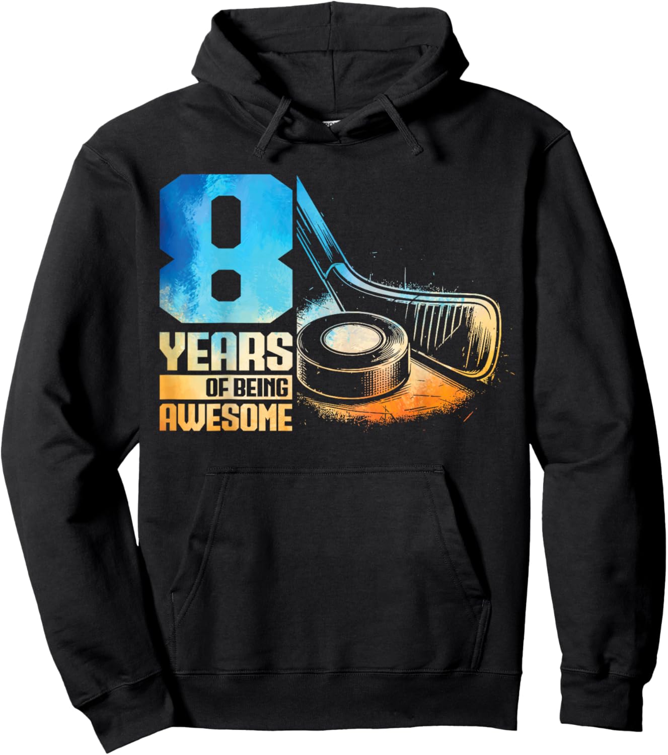 8th Birthday Boys Icehockey Player Ice Hockey 8 Years Old Hoodie - Hoodie | Black