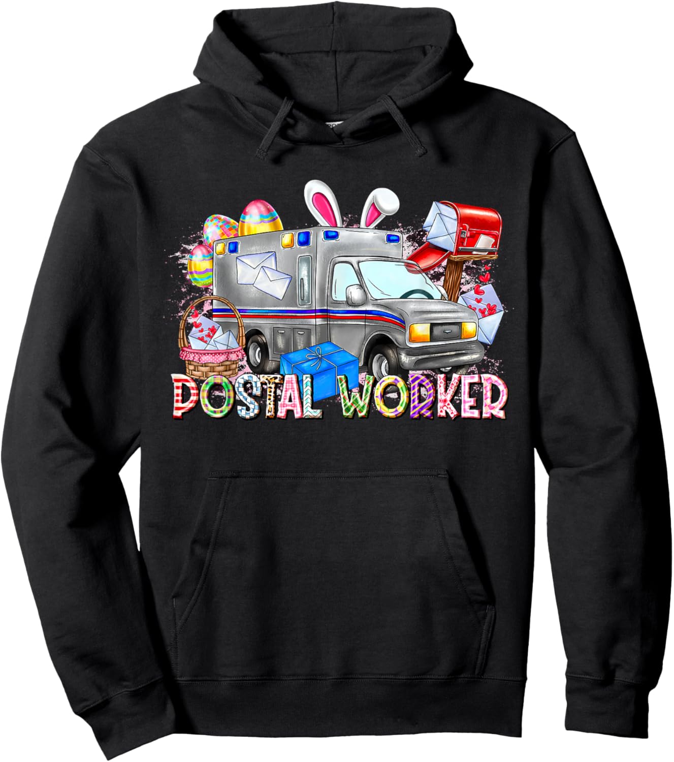 Postal Worker Easter Day Mail Carrier Postman Life Mail Lady Hoodie - Hoodie | Black