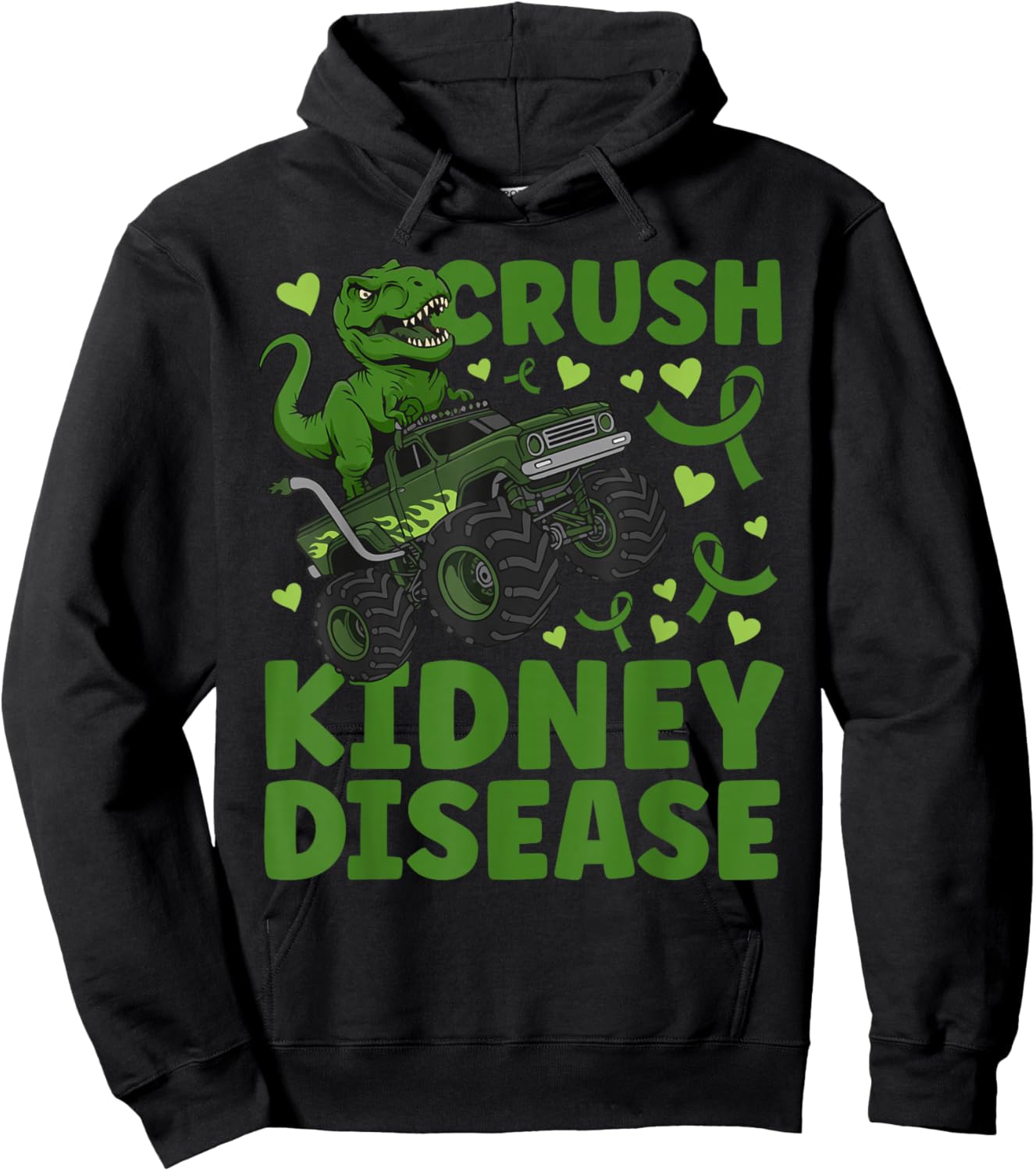 Crush Kidney Disease Awareness Month Kidney Disease Warrior Hoodie - Hoodie | Black