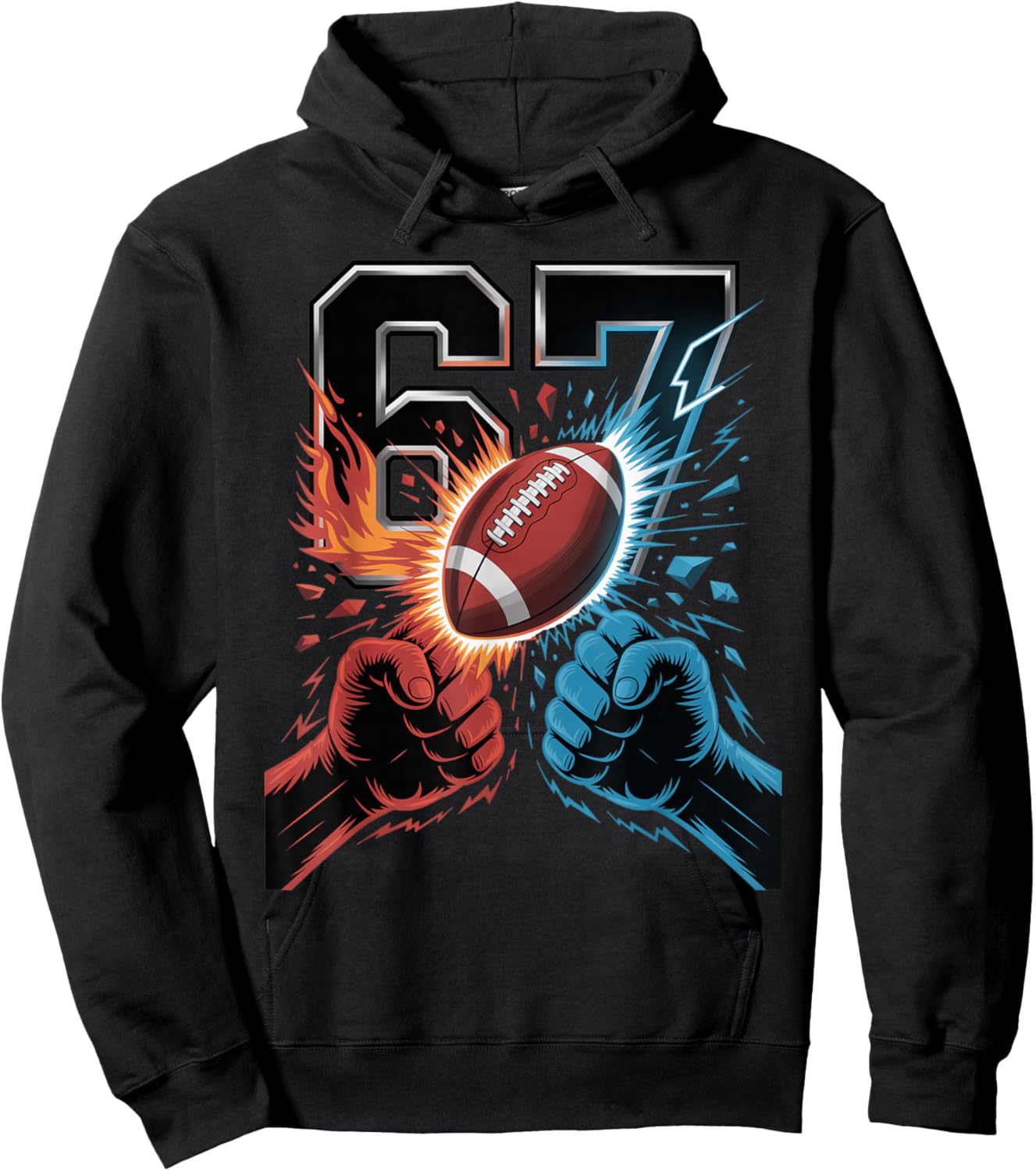 American Football 67 Six Seven Alpha Power Meme for Boys Men Hoodie - Hoodie | Black