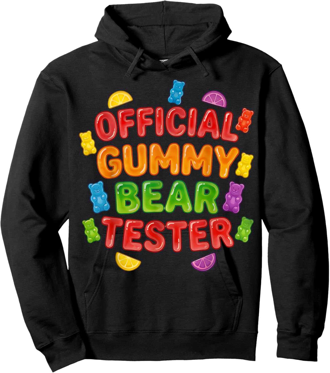 Official Gummy Bear Tester Gimme Gummy Bear Aesthetic Fun Hoodie - Hoodie | Black