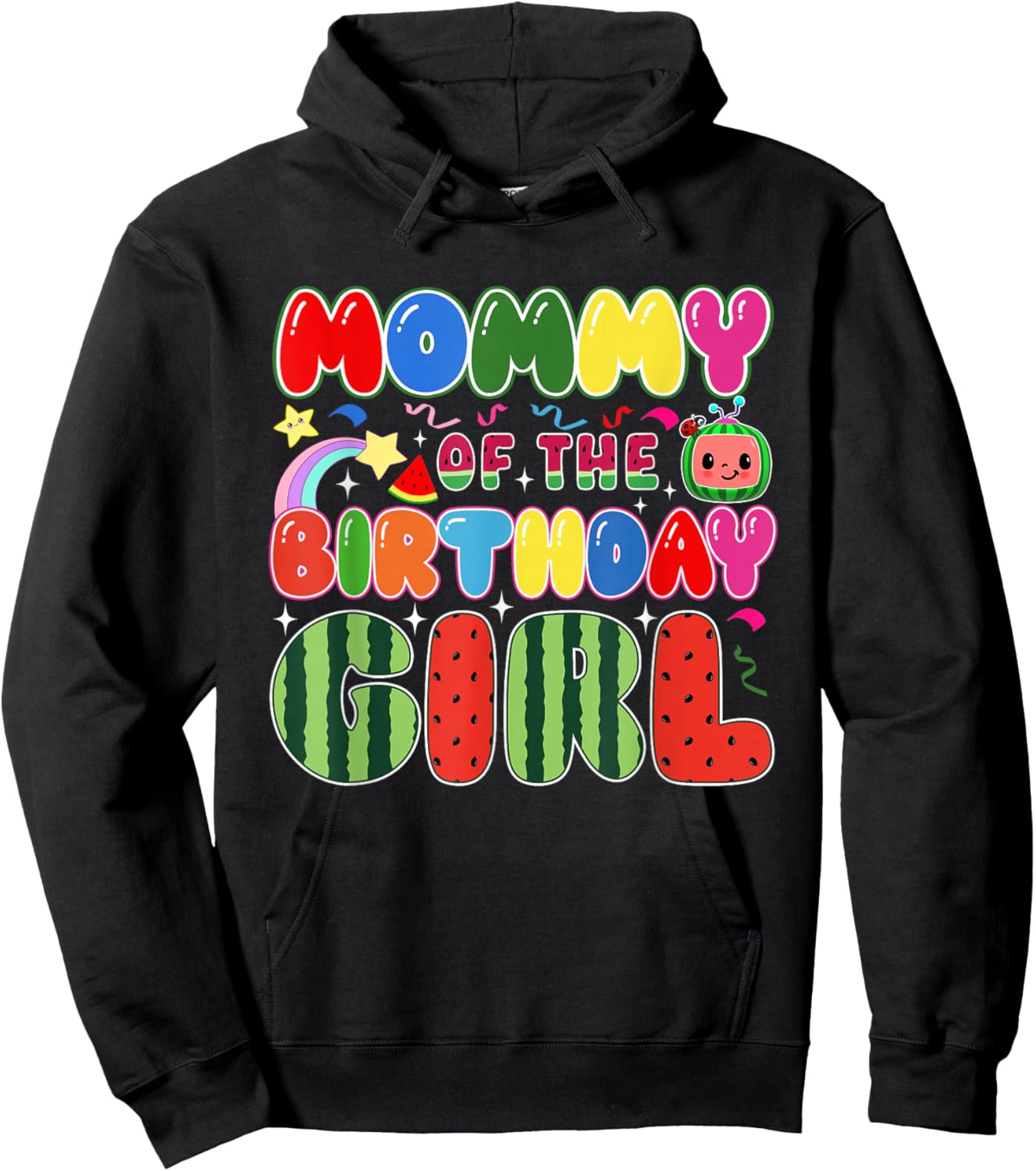 Mommy of The Birthday Girl Melon Family Matching Funny Hoodie - Hoodie | Black