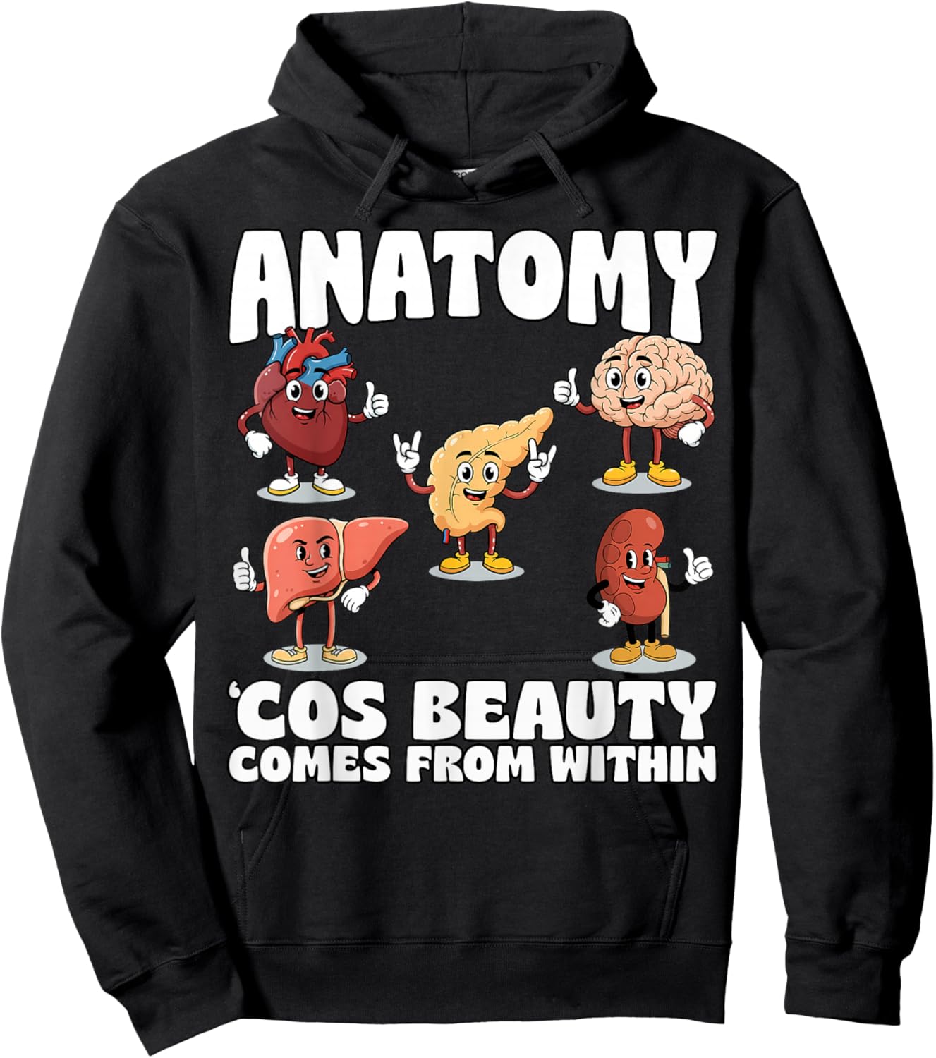 Internal Organs Human Body Anatomy Teacher Science Students Hoodie - Hoodie | Black