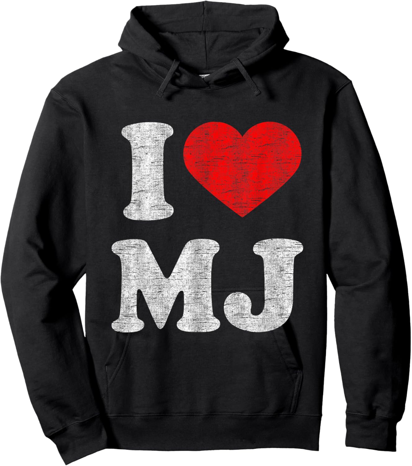 I Love MJ Red Heart Vintage Retro 1980s Men Women 80s Fan Hoodie - Hoodie | Black