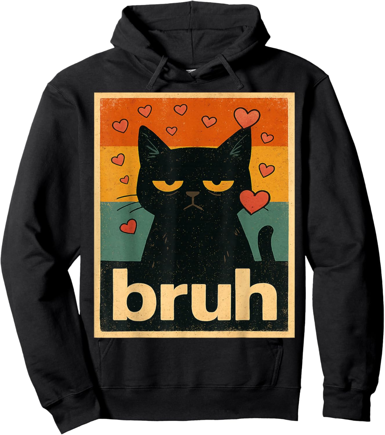 Romantic Cat Bruh Funny Cat Lover Hoodie - Hoodie | Black
