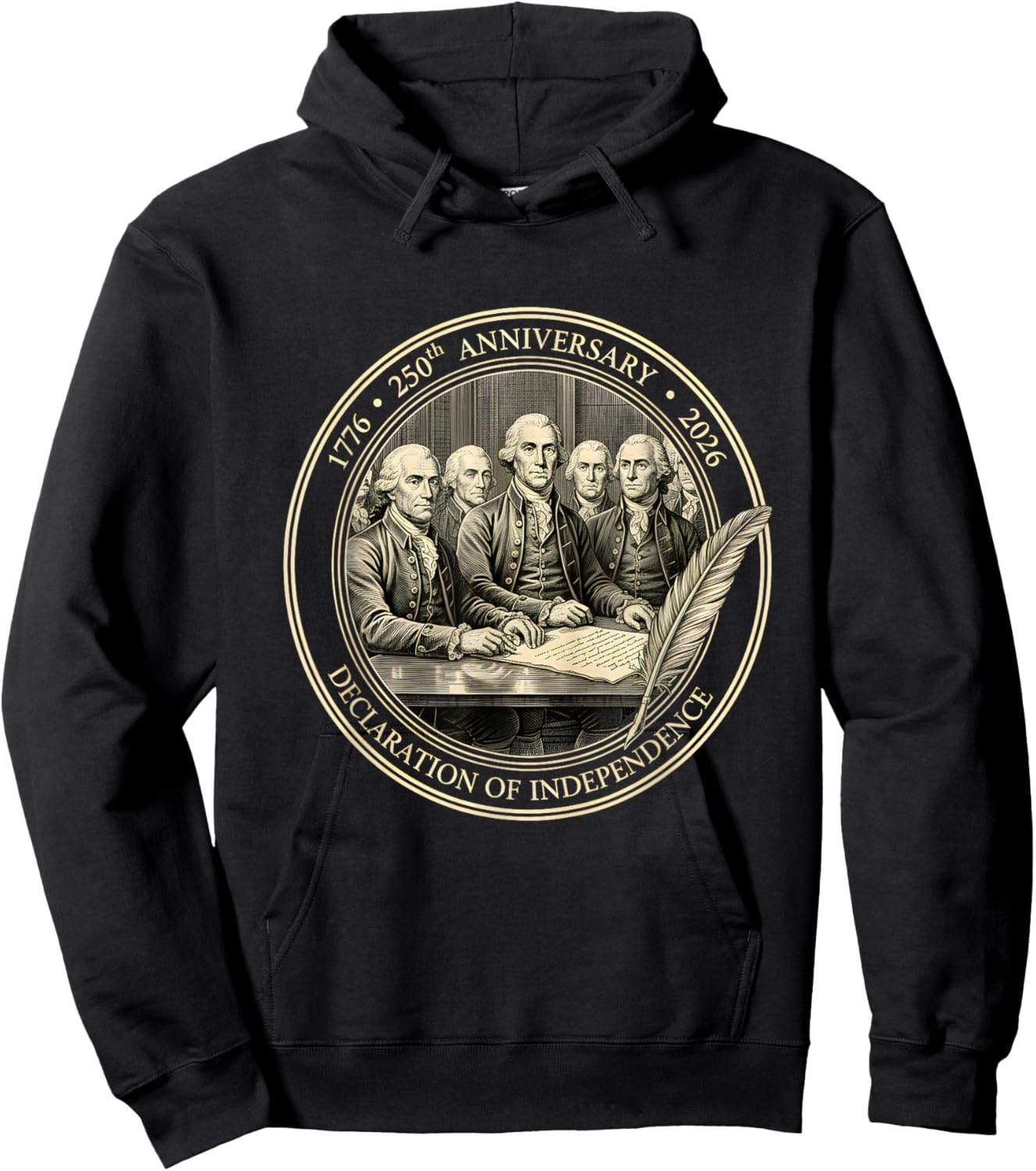 250 Years 1776-2026 250th Birthday Declaration Independence Hoodie - Hoodie | Black