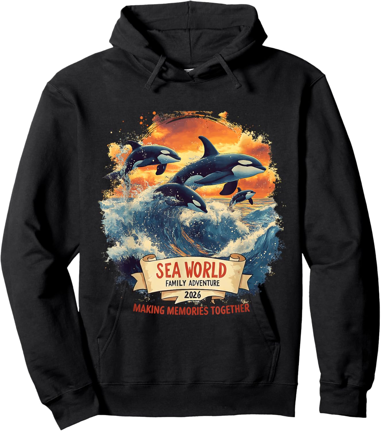Family Vacation Marine Life Adventure Crew 2026 Dolphin Trip Hoodie - Hoodie | Black