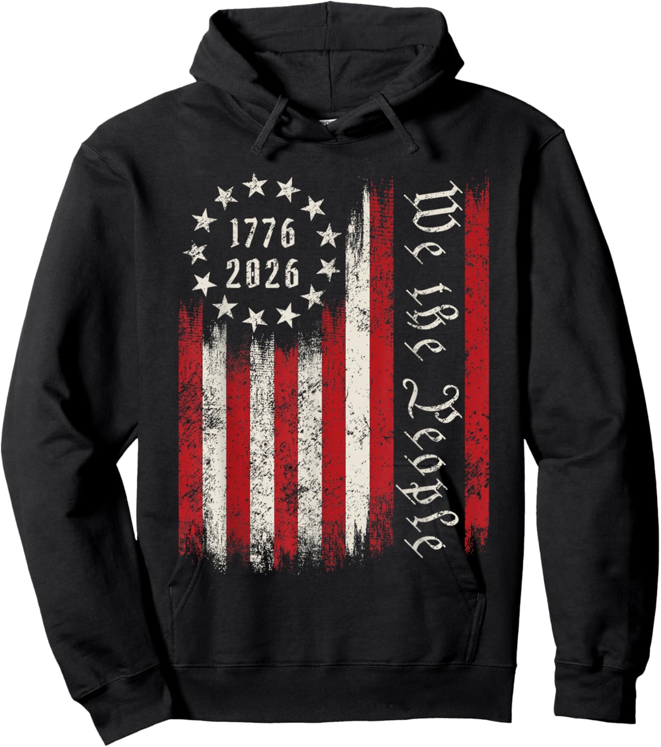 250 Years Anniversary 1776-2026 250th Birthday USA Flag Hoodie - Hoodie | Black