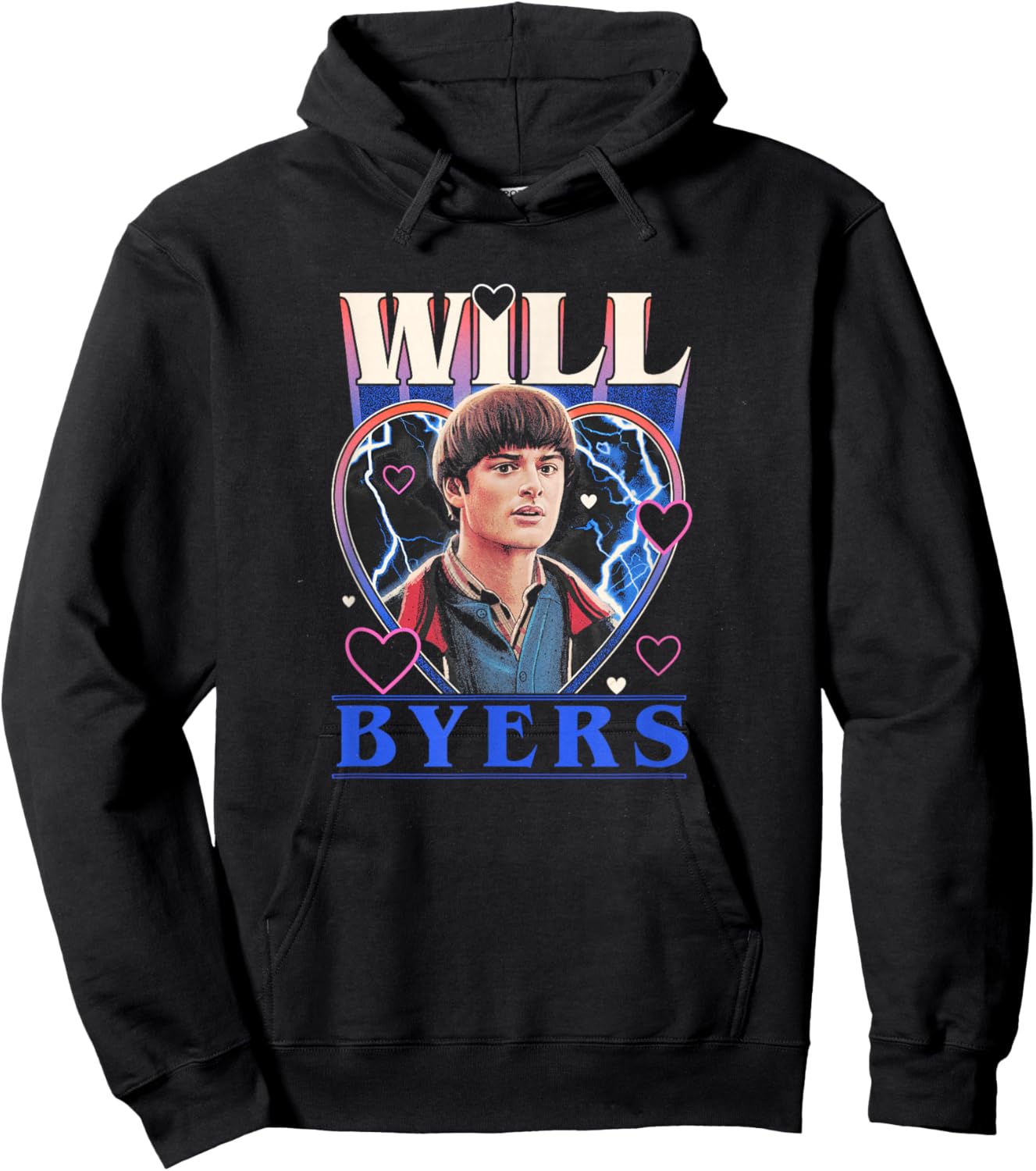 Stranger Things Valentine's Day Will Byers Retro Heart Frame Hoodie - Hoodie | Black