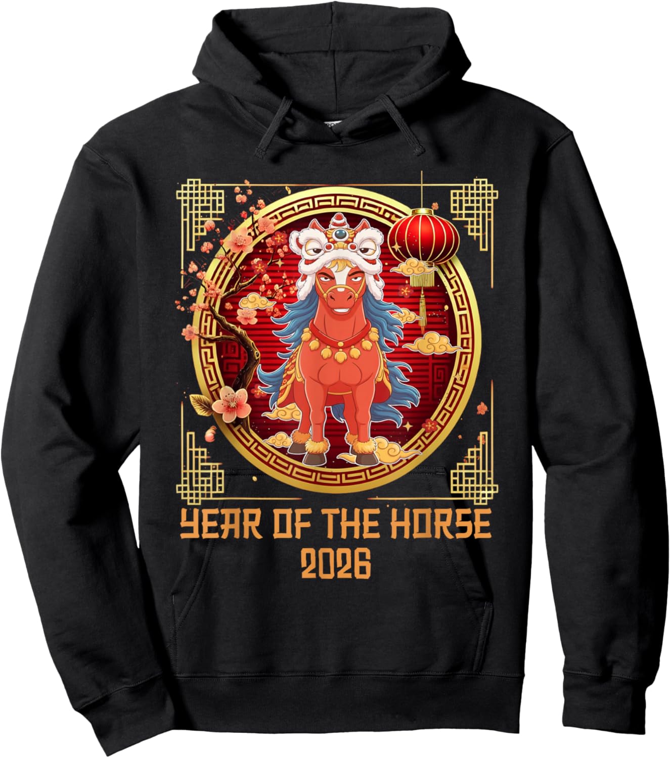 Year of The Horse Lunar New Year 2026 Chinese New Year 2026 Hoodie - Hoodie | Black