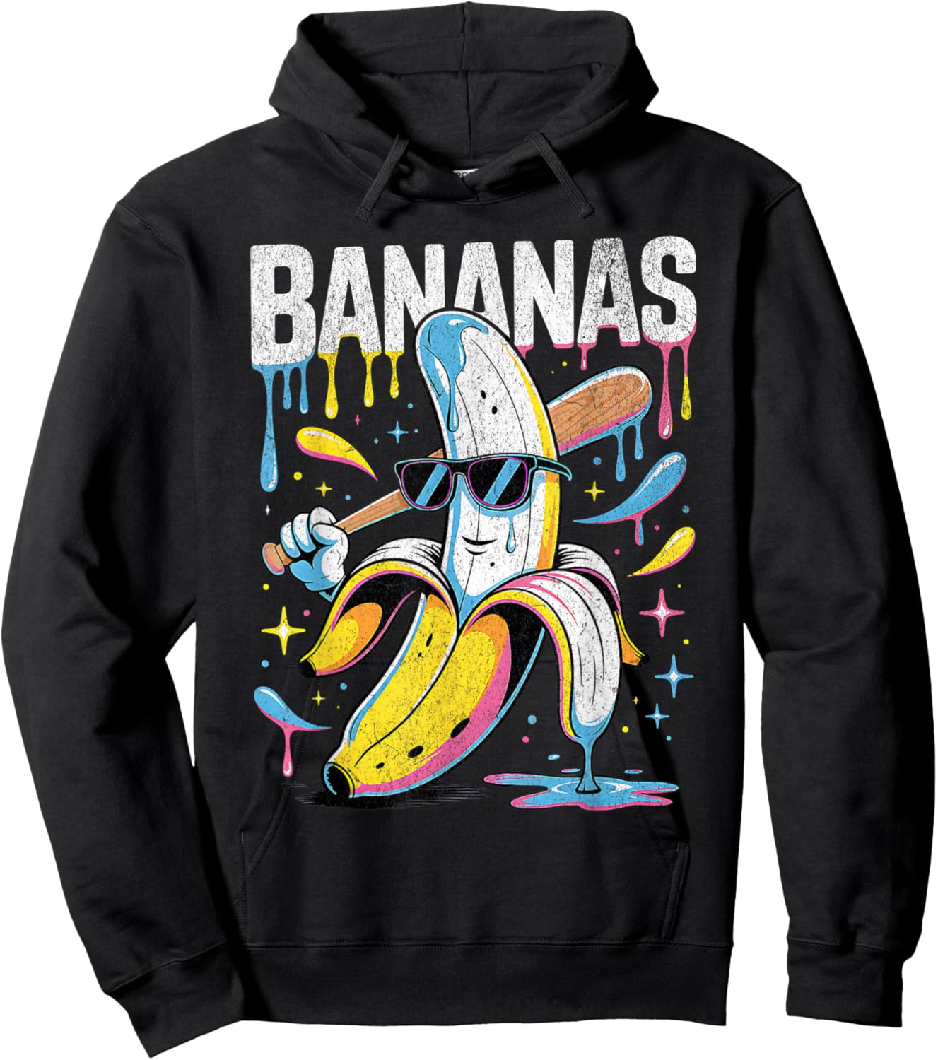 Banana Funny Baseball Drip Kids Youth Boys Girls Sport Teens Hoodie - Hoodie | Black