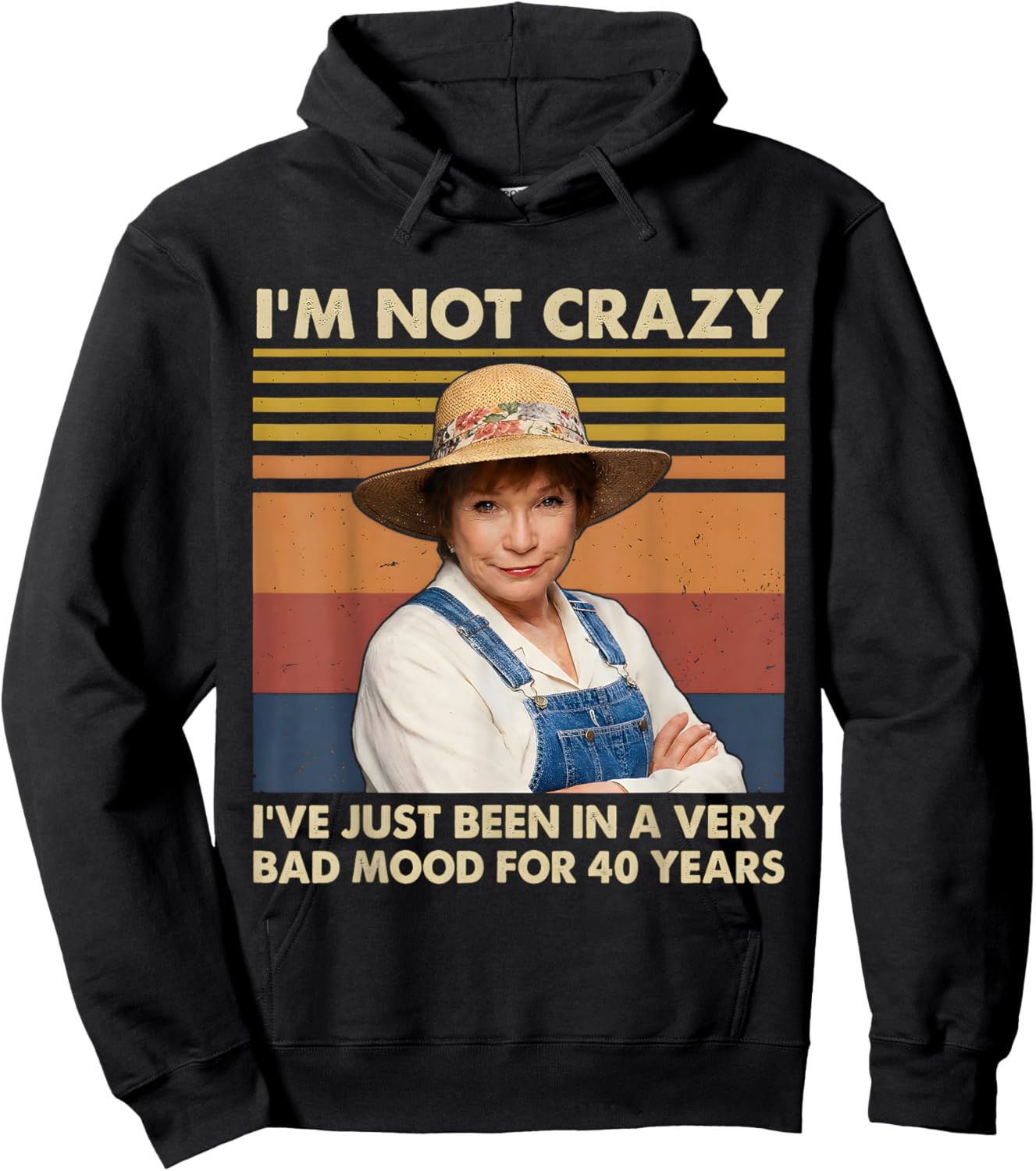 I'm Not Crazy I've Just Been in A Very Bad Mood for 40 Years Hoodie - Hoodie | Black