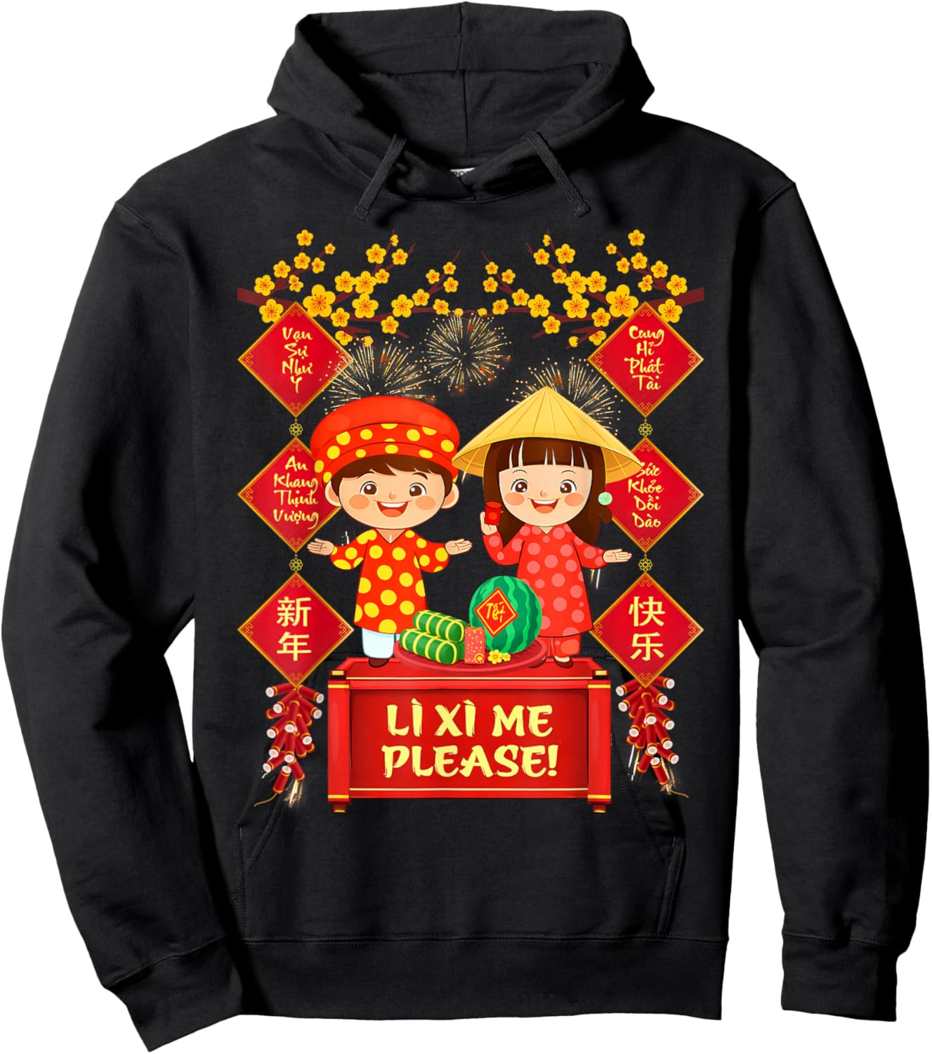 Li Xi Me Please Xuan Happy New Year TET Chuc Mung NAM Moi Hoodie - Hoodie | Black