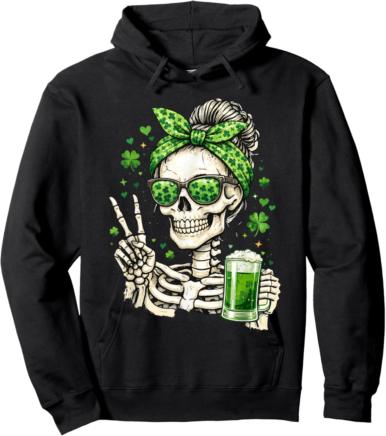 Funny St Patricks Day Irish Shamrock Drinking Patty's Hoodie - Hoodie | Black