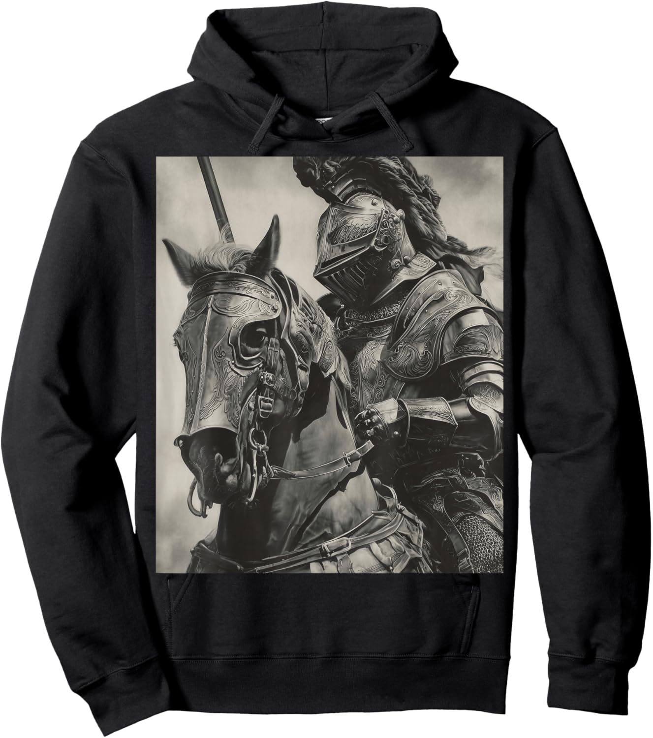Knight Riding on a Horse Art Hoodie - Hoodie | Black