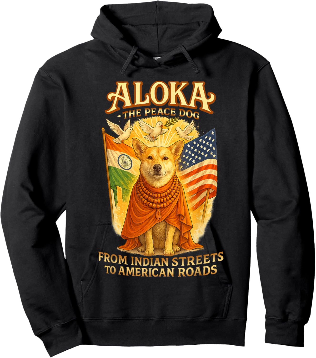 Aloka Walk for Peace from Indian Streets to American Roads Hoodie - Hoodie | Black
