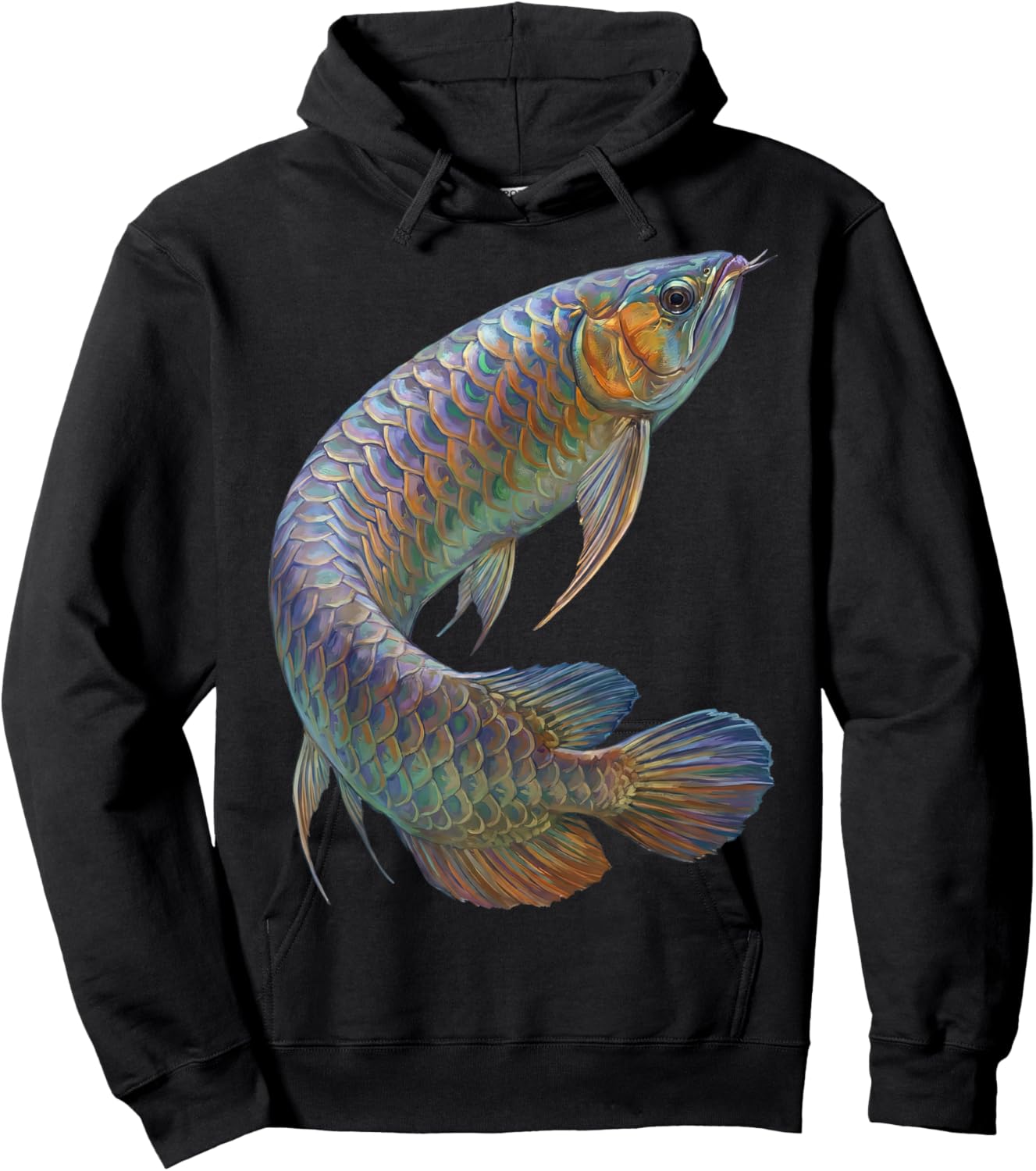 Asian Arowana Abstract Aquatic Art Freshwater Biology Art Hoodie - Hoodie | Black