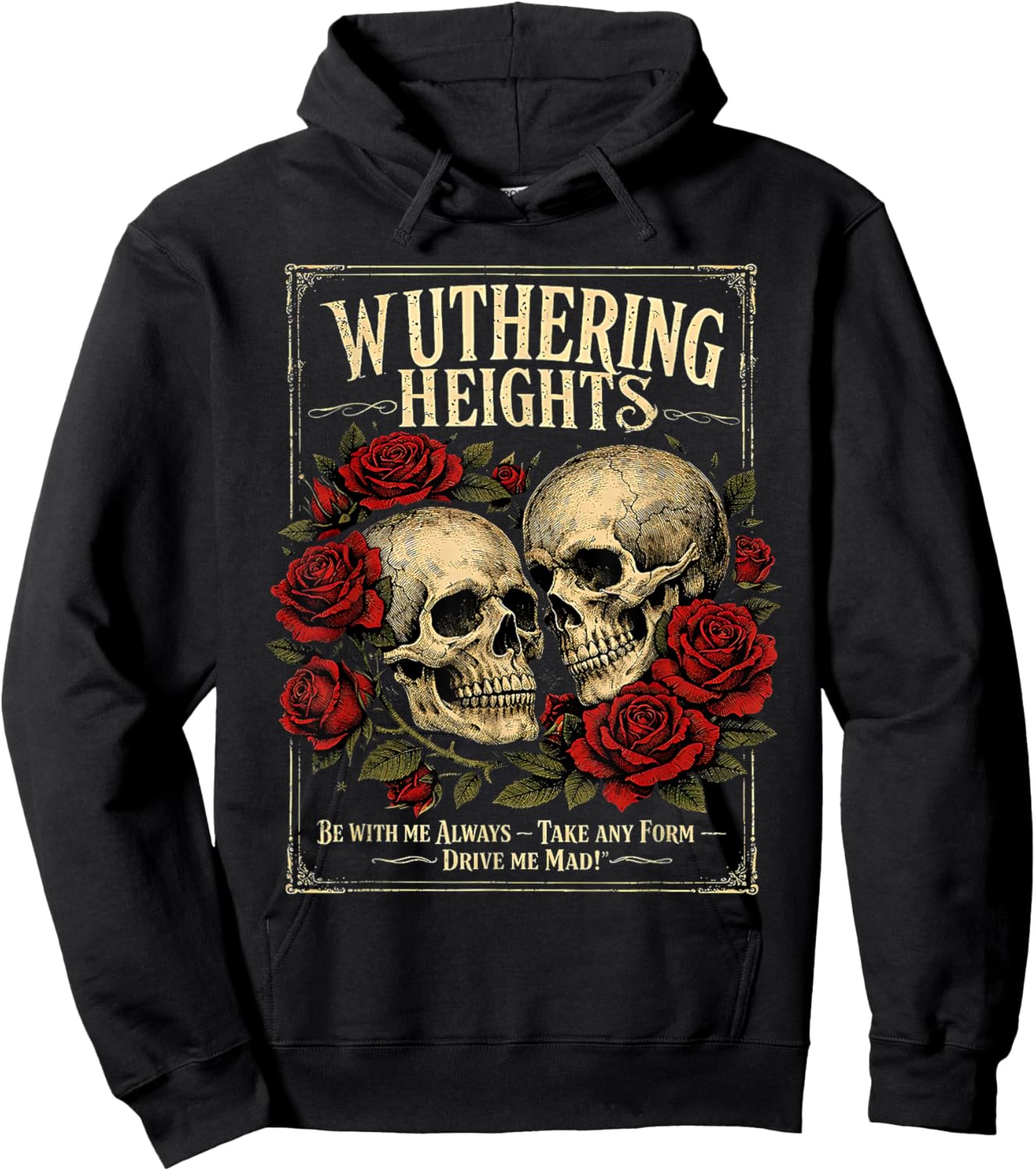 Wuthering Heights Gothic Skull Literary Art Hoodie - Hoodie | Black