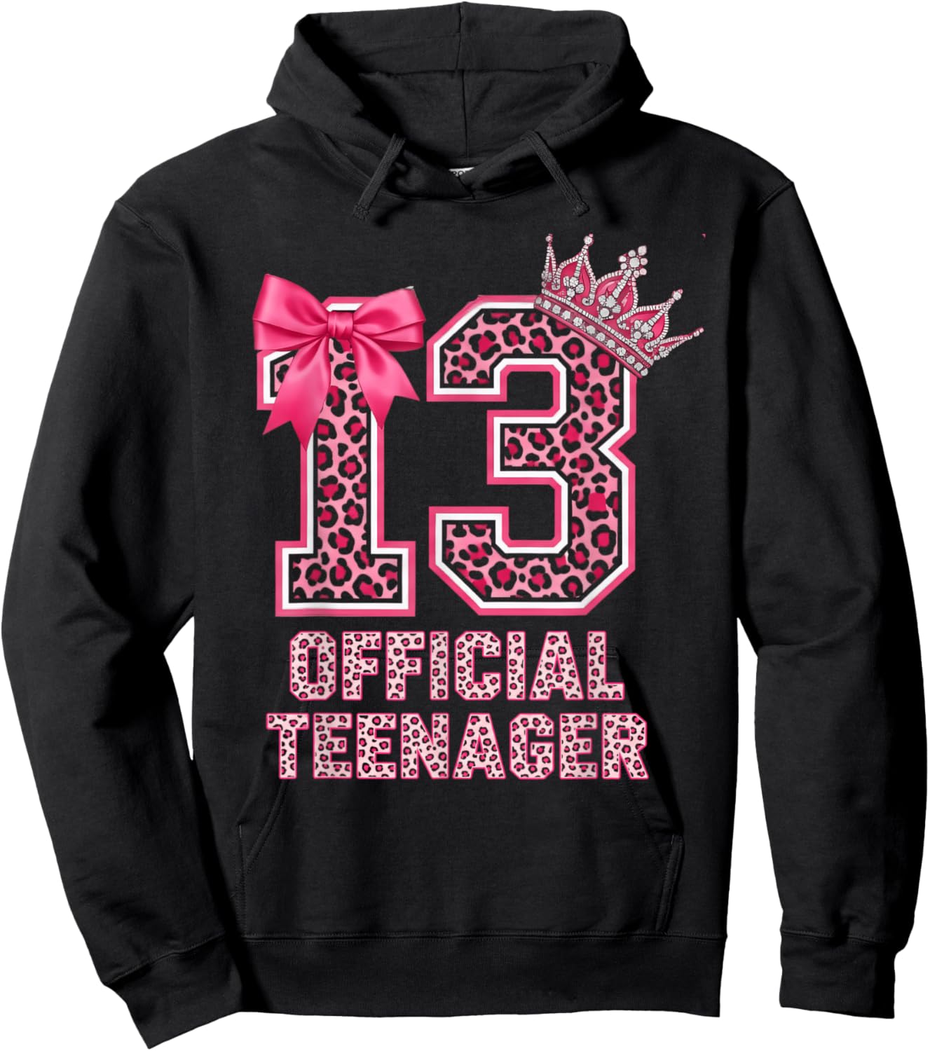 13th Birthday Girl 13 Years Old Official Teenager Birthday Hoodie - Hoodie | Black