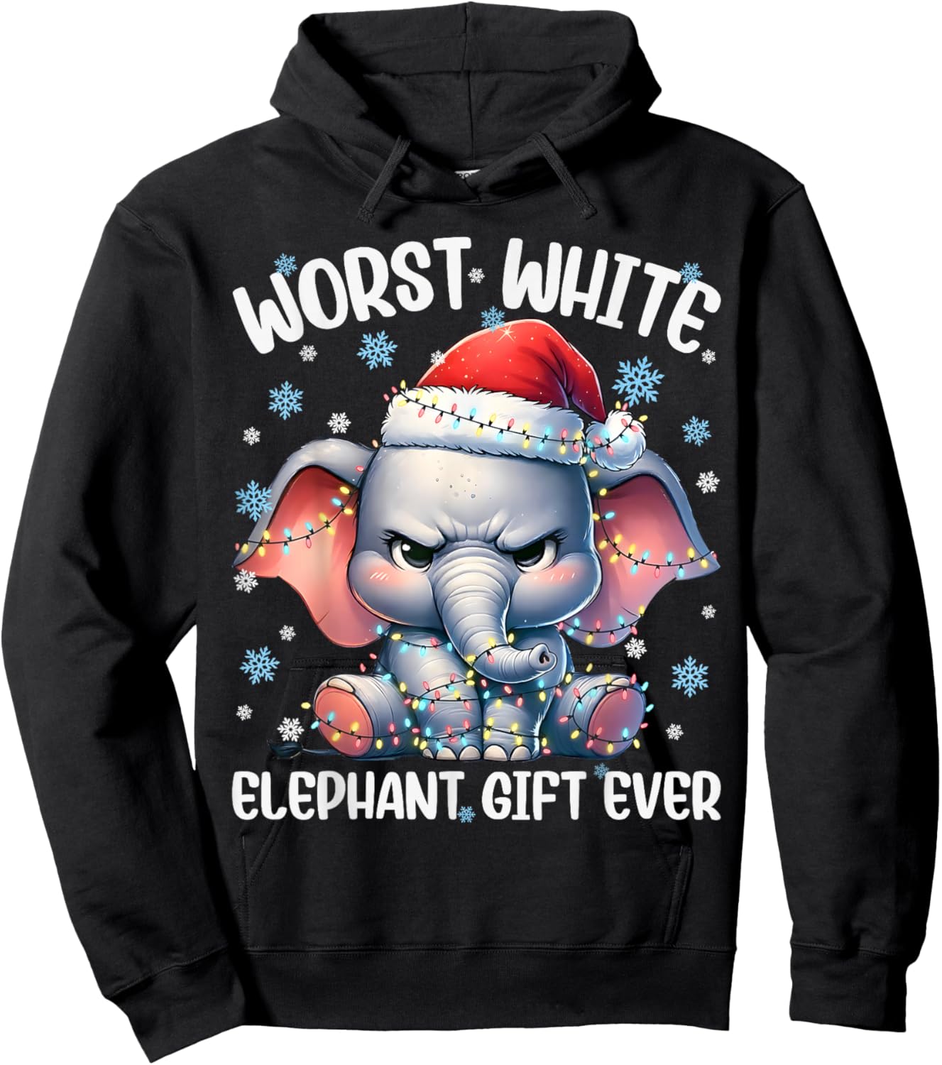 Worst White Elephant Ever Christmas Xmas Under 15 20 Hoodie - Hoodie | Black