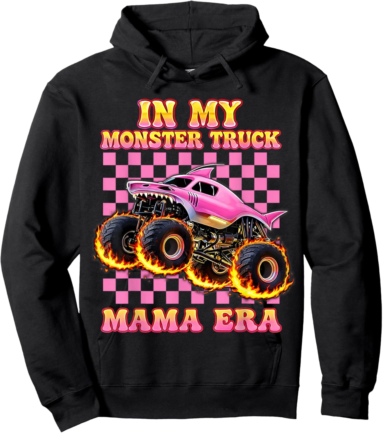 in My Monster Truck Mama Era Monster Truck Mom Hoodie - Hoodie | Black