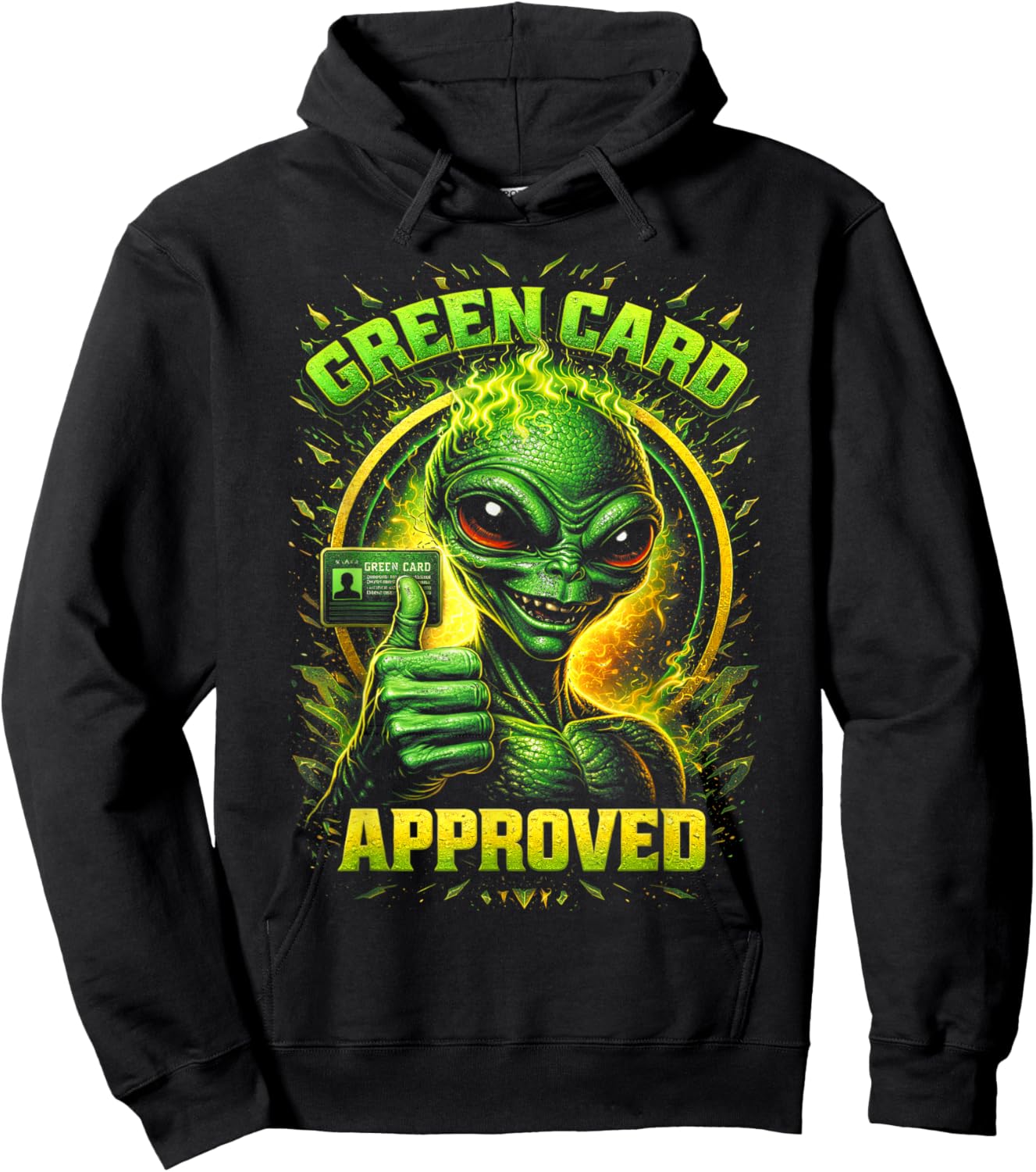 Green Card Approved Hoodie - Hoodie | Black