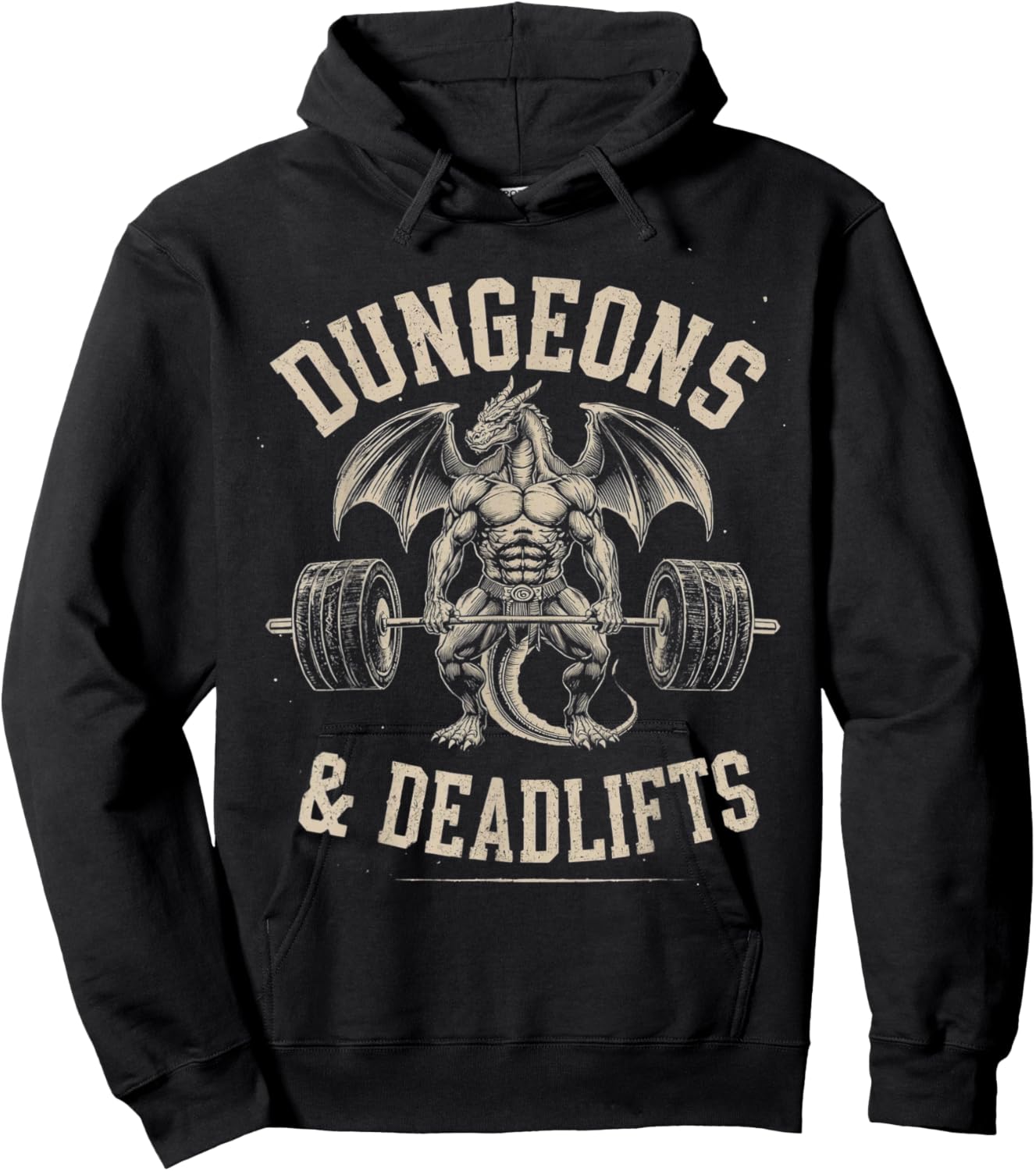 Dungeons and Deadlifts Gym Workout Fantasy Hoodie - Hoodie | Black
