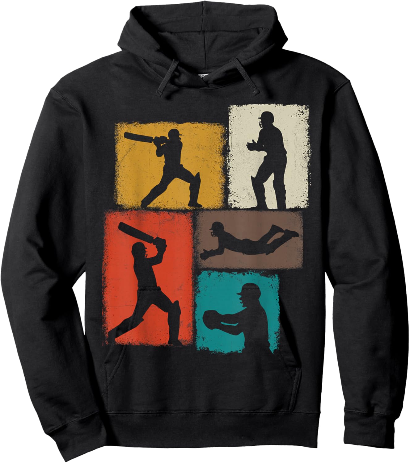 Cricket Player Collage Men Women Cricketer Coach Youth Hoodie - Hoodie | Black