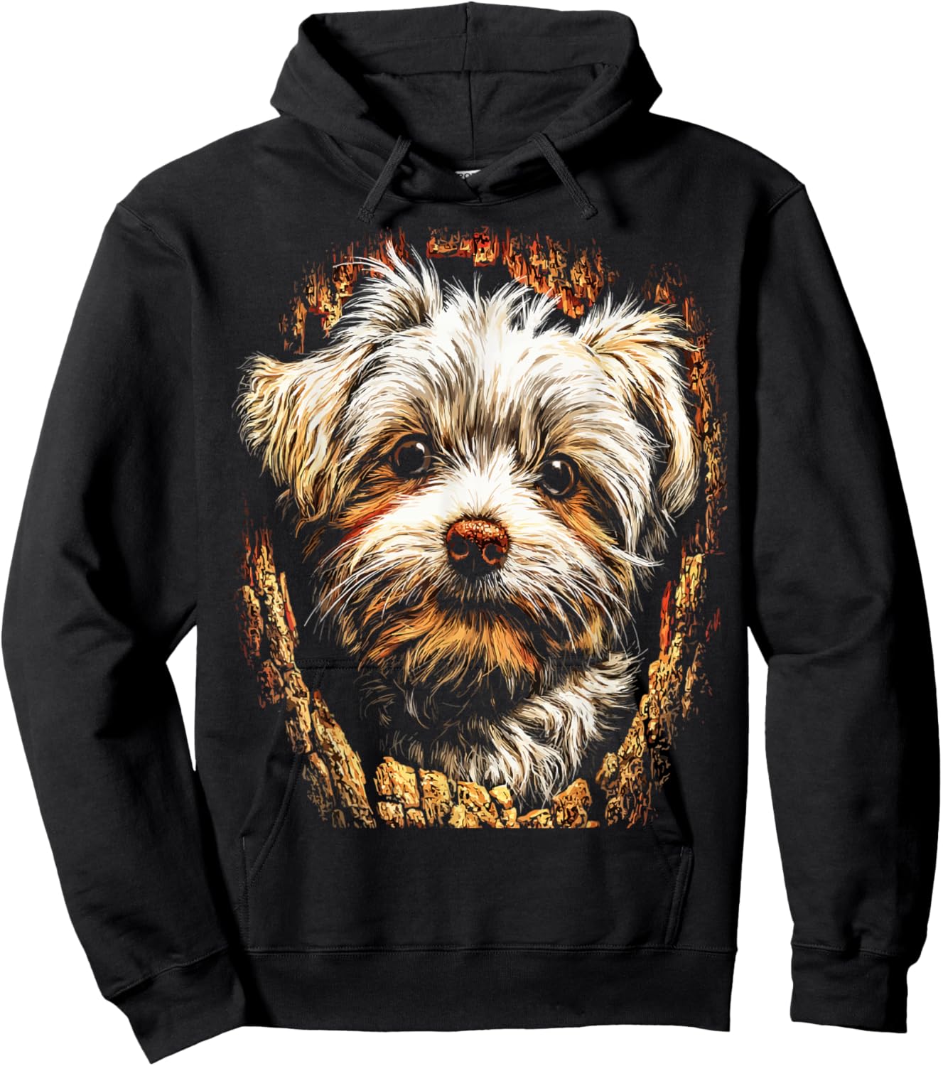 Colorful Maltese Dog Lover Autumn Aesthetic Fall Graphic Hoodie - Hoodie | Black