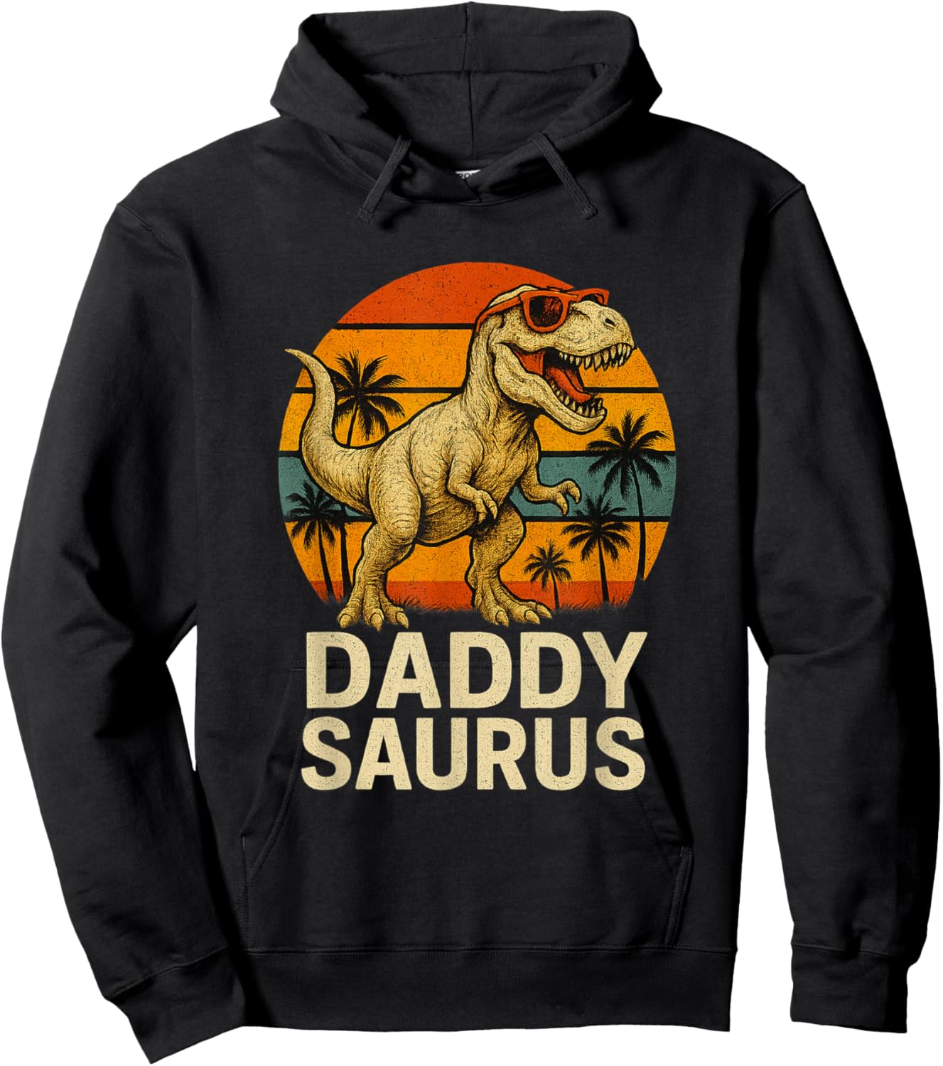 Daddysaurus T-rex Dinosaur Daddy Saurus Family Matching Hoodie - Hoodie | Black