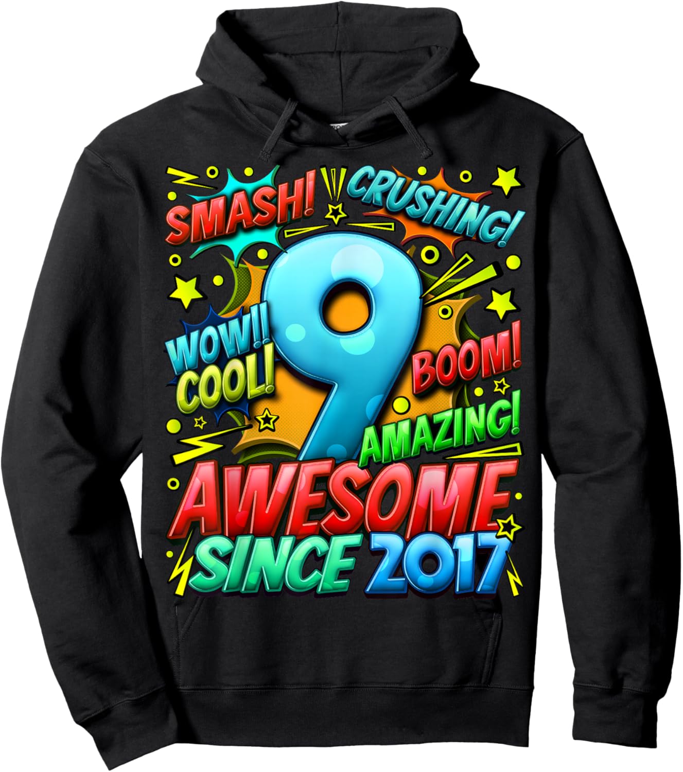 9 Year Old Gifts for Boys 9th Birthday Boy 9 Year Old Boy Hoodie - Hoodie | Black