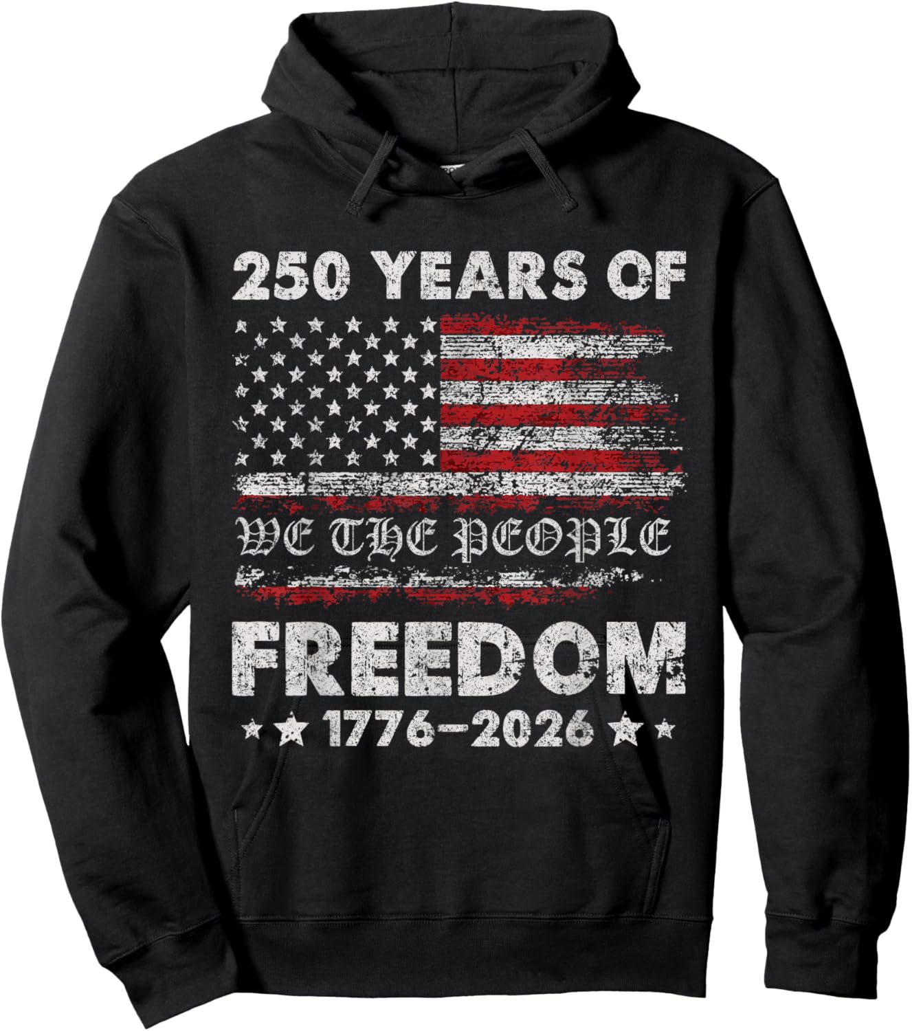 250 Years American Flag Anniversary USA 250th Birthday Hoodie - Hoodie | Black