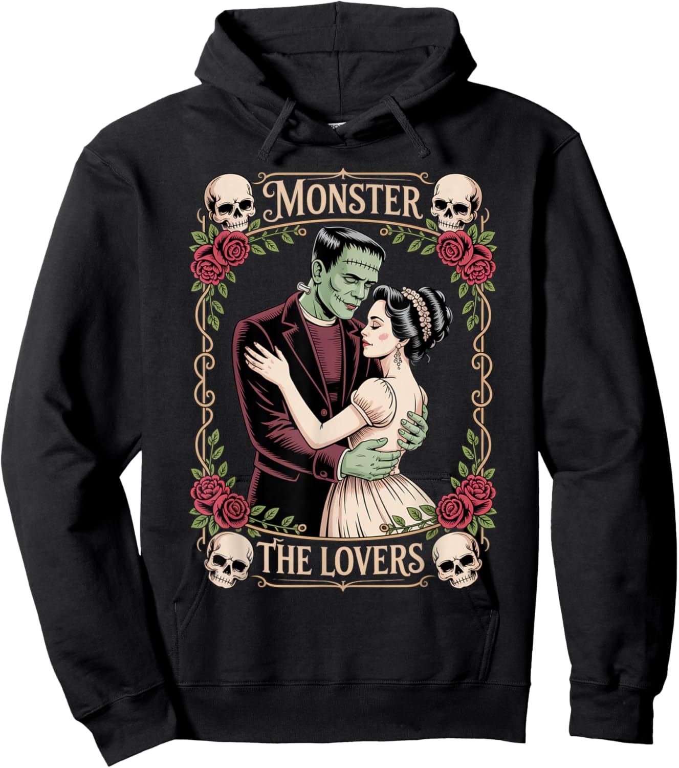 Monster The Lovers Dark Romance Valentine Gothic Couple Hoodie - Hoodie | Black