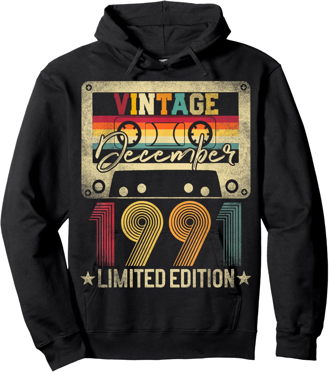Vintage 1991 December 35 Years Old 35th Birthday Men Women Hoodie - Hoodie | Black