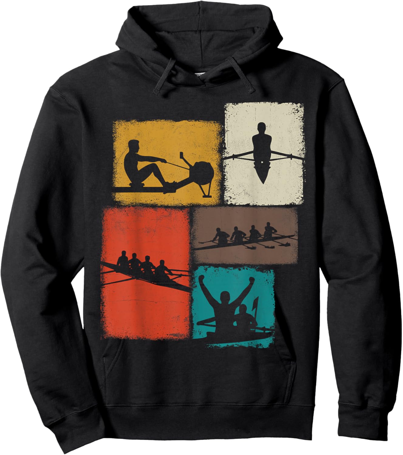 Rowing Collage Rower Men Kids Coach Youth Boys Hoodie - Hoodie | Black