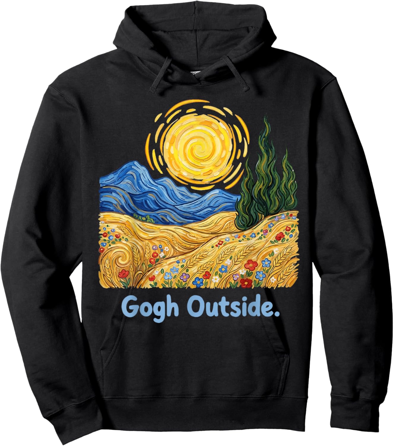 Gogh Outside Starry Night Nature Lover Inspirational Artist Hoodie - Hoodie | Black