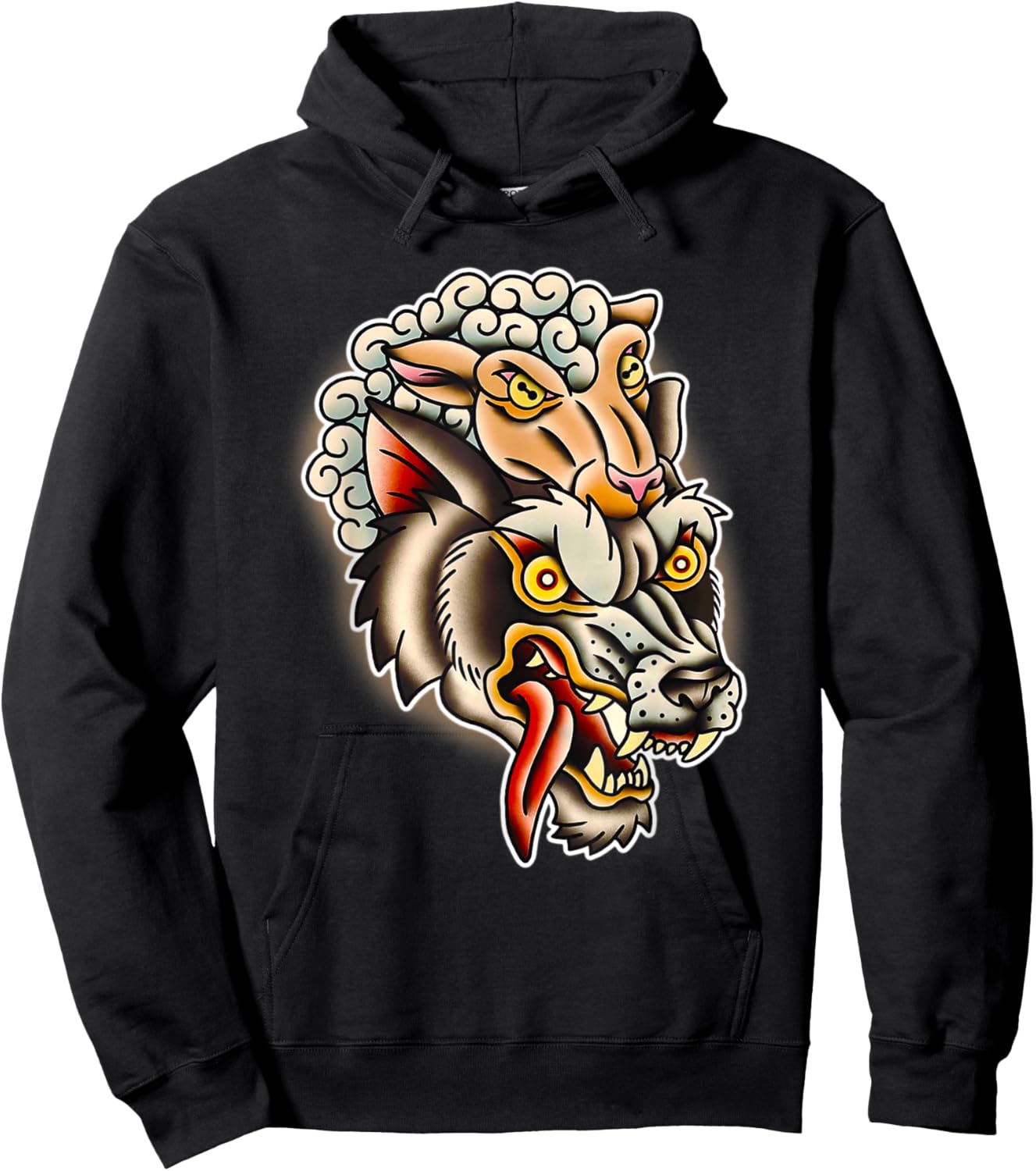 Wolf in Sheeps Clothing Tattoo Flash Hoodie - Hoodie | Black