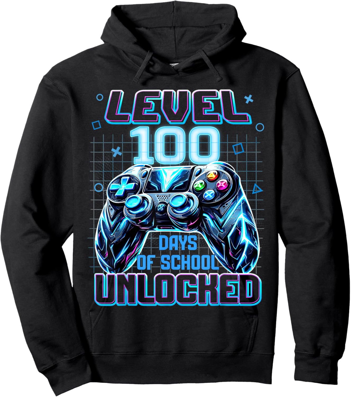Level 100 Days of School Unlocked Video Games Boy Gamer Kids Hoodie - Hoodie | Black
