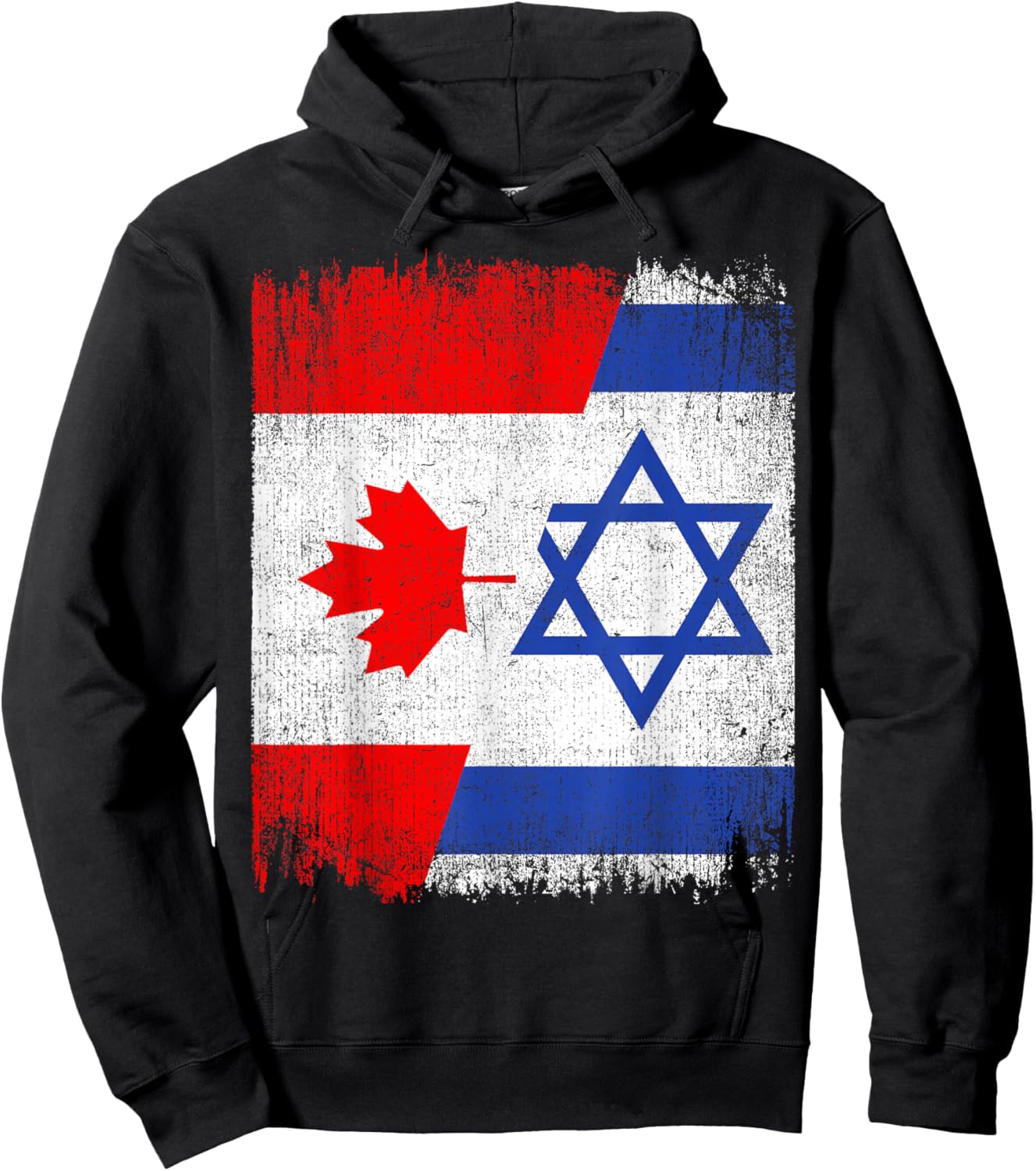 Half Canada Israel Flag Canadian Israelis Pride Roots Hoodie - Hoodie | Black
