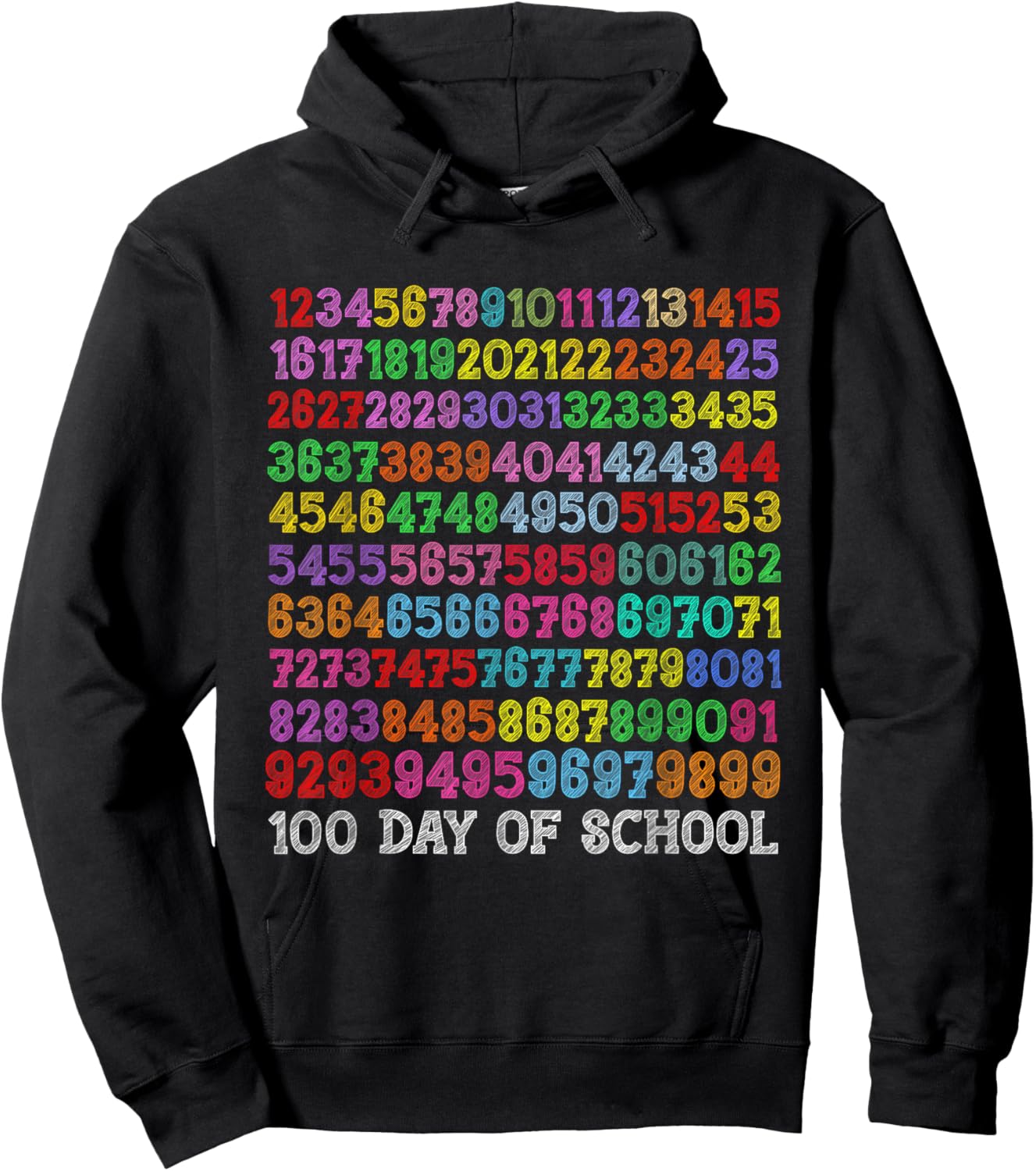 100th Day of School Teacher Kids 100 Days Math Numbers Hoodie - Hoodie | Black