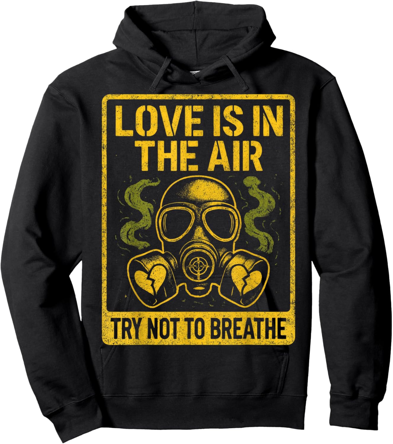 Anti Valentine Love in Air Funny Dark Humor Hoodie - Hoodie | Black